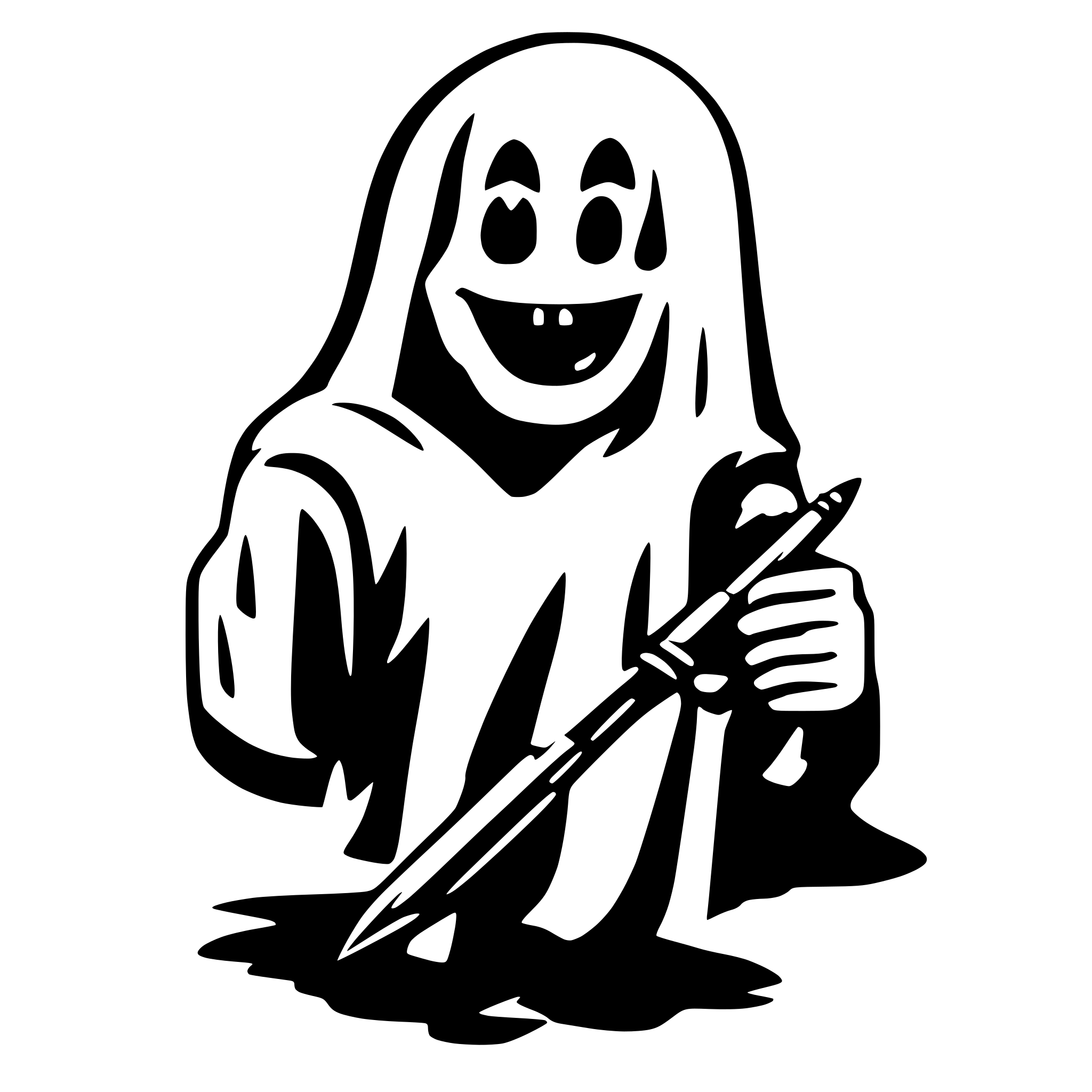 AI-generated SVG of 'A ghost with a pen'