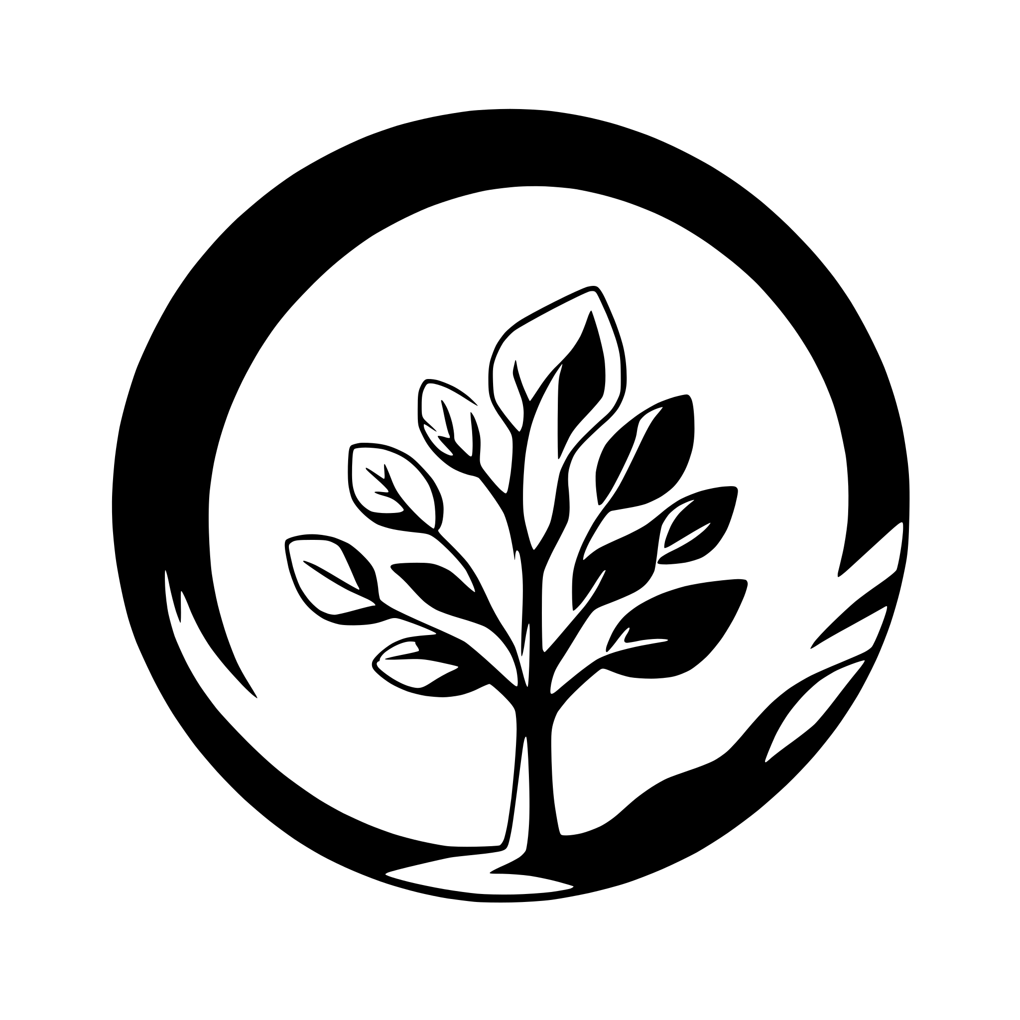 AI-generated SVG of a tree silhouette against full moon