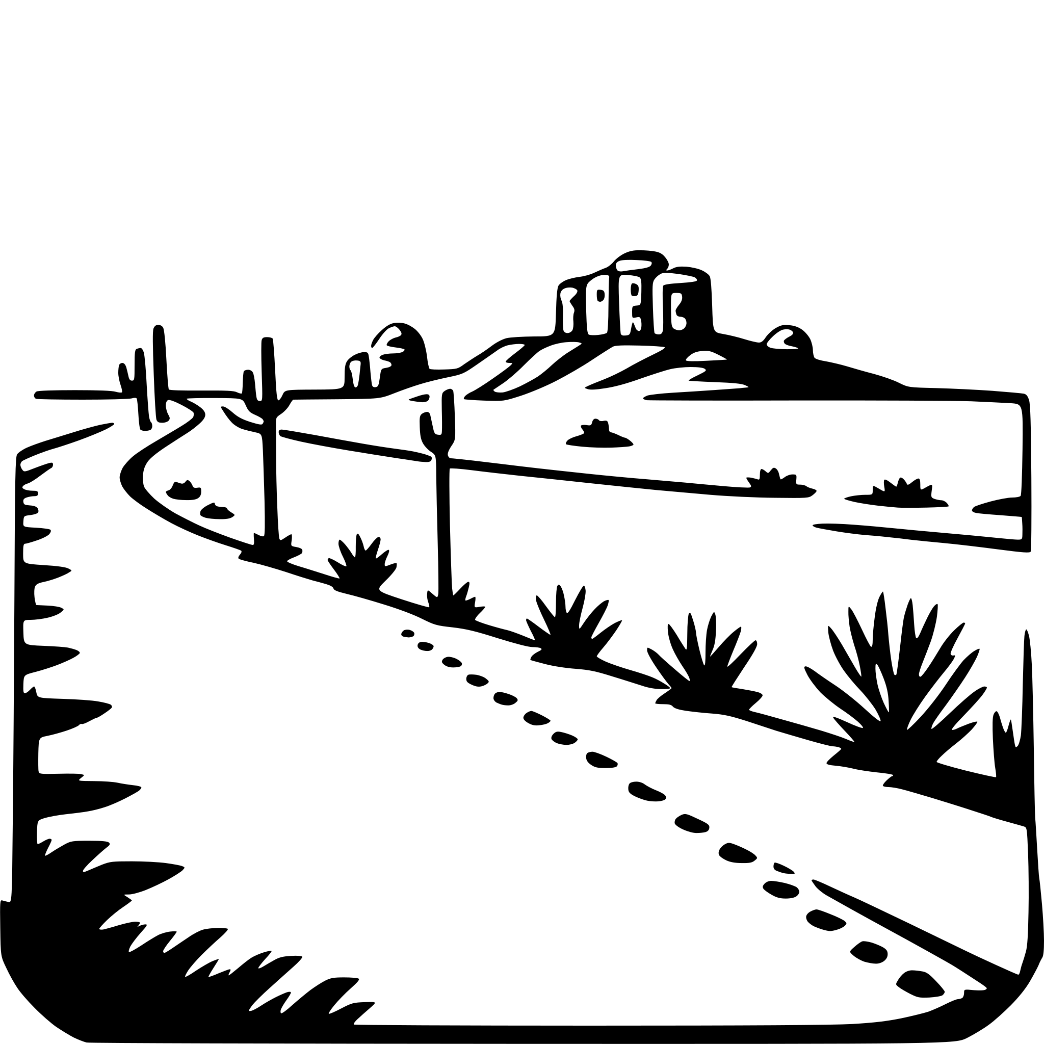 AI-generated SVG of 'desert road journey'