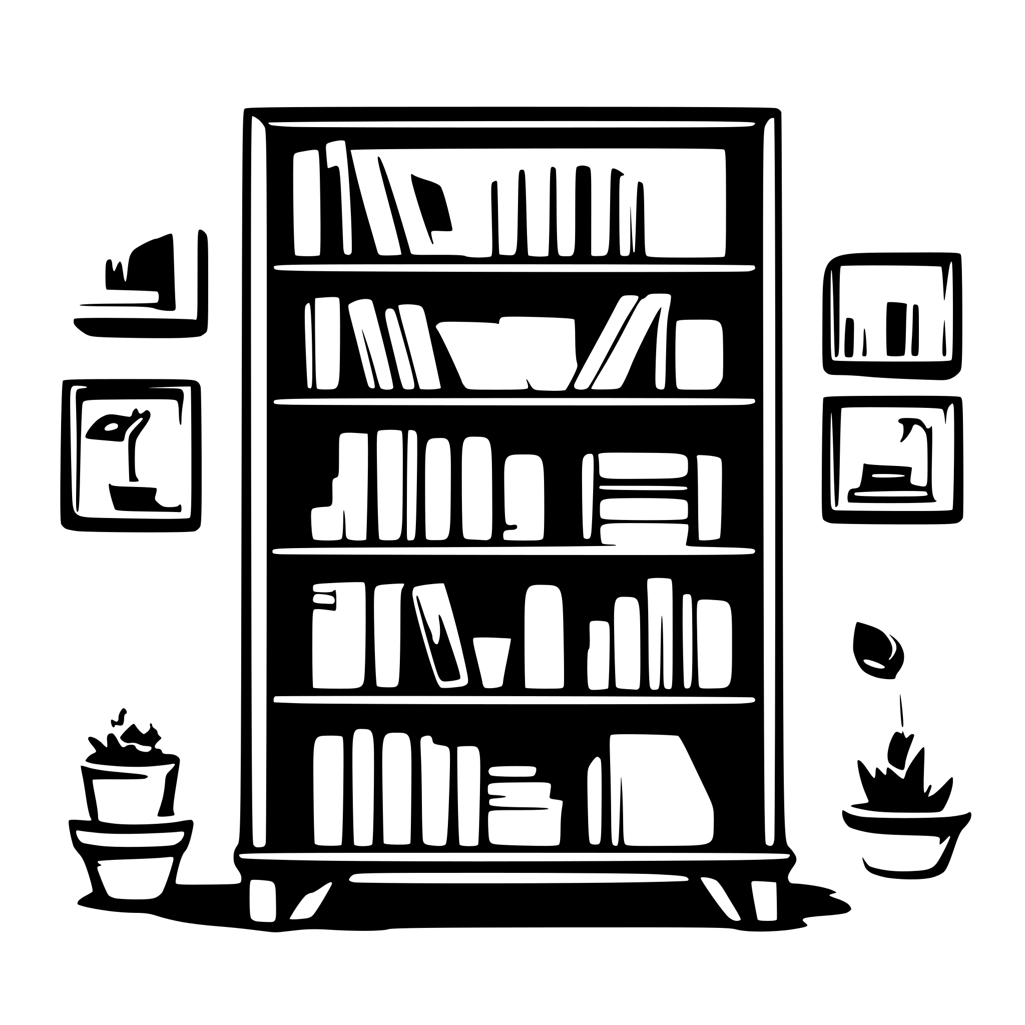 AI-generated SVG of 'flat a frame bookshelf'