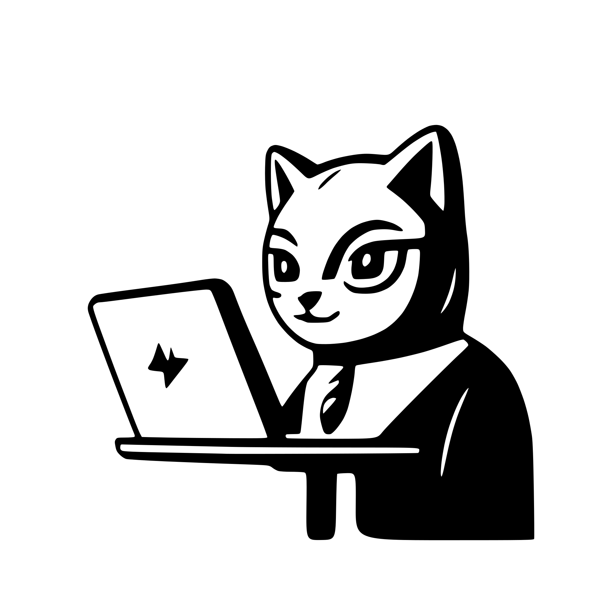 AI-generated SVG of a cat as programmer