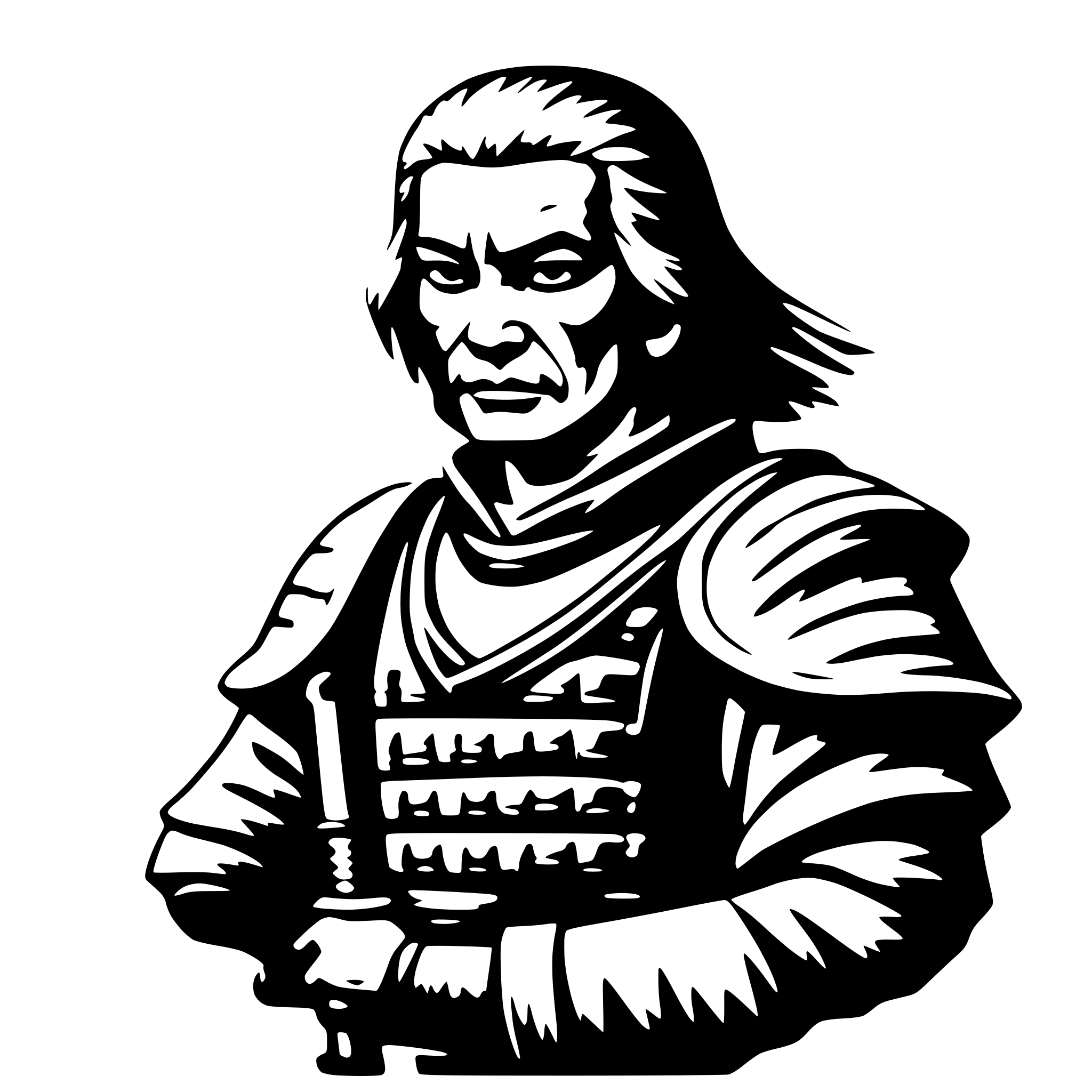AI-generated SVG of a old samurai
