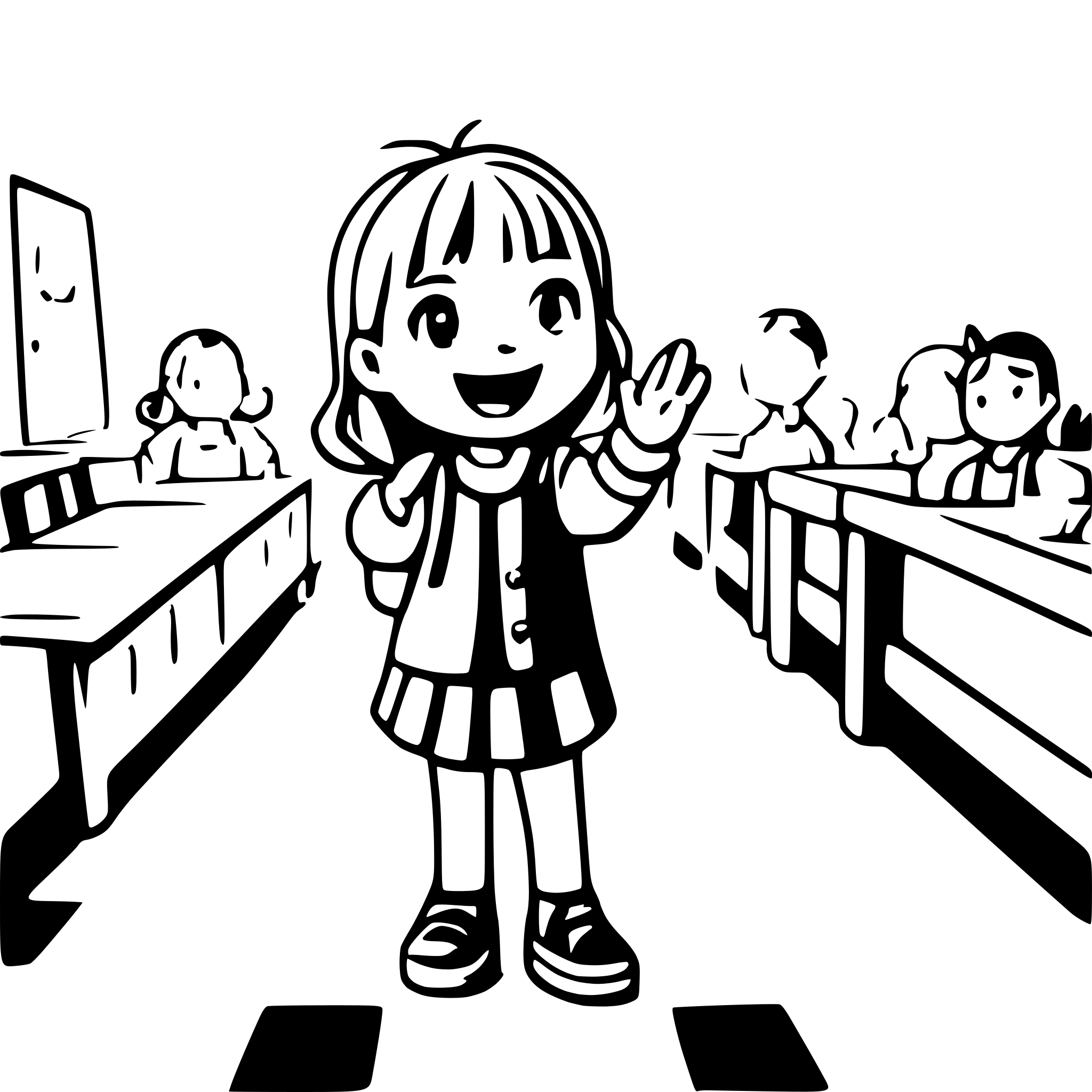 AI-generated SVG of a Toddler saying goodbye to the kindergarden