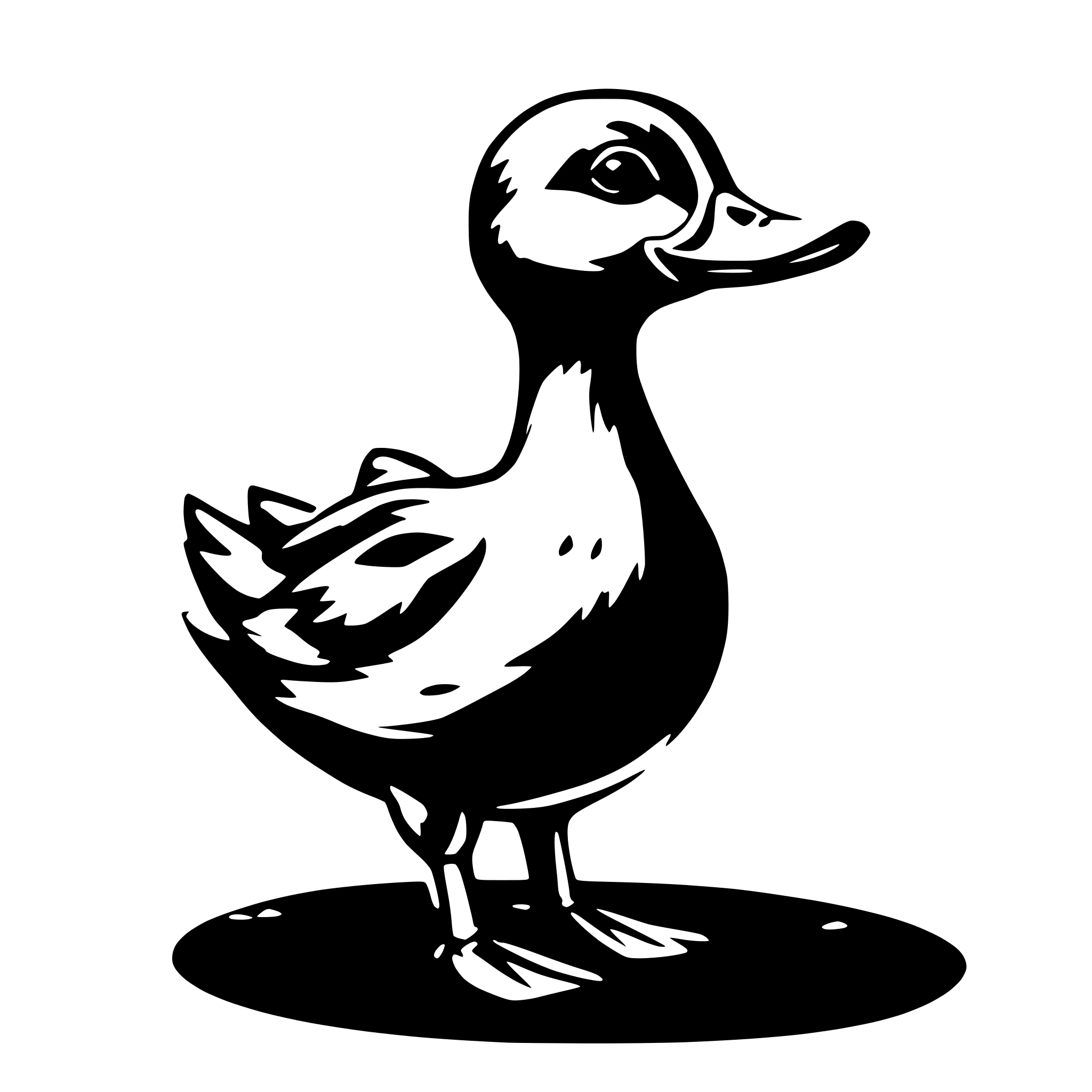 AI-generated SVG of 'duck wearing gold chain'