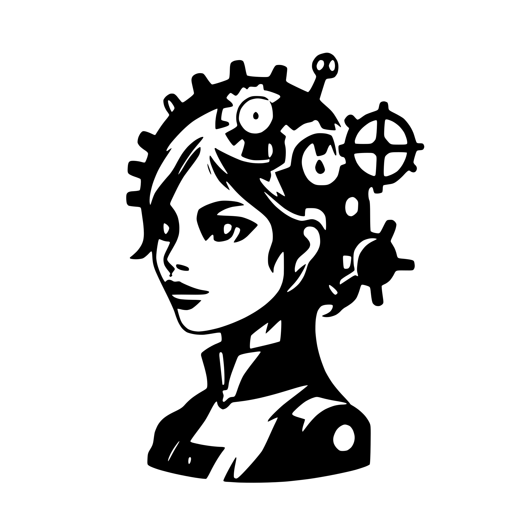 AI-generated SVG of 'steampunk cog silhouette'