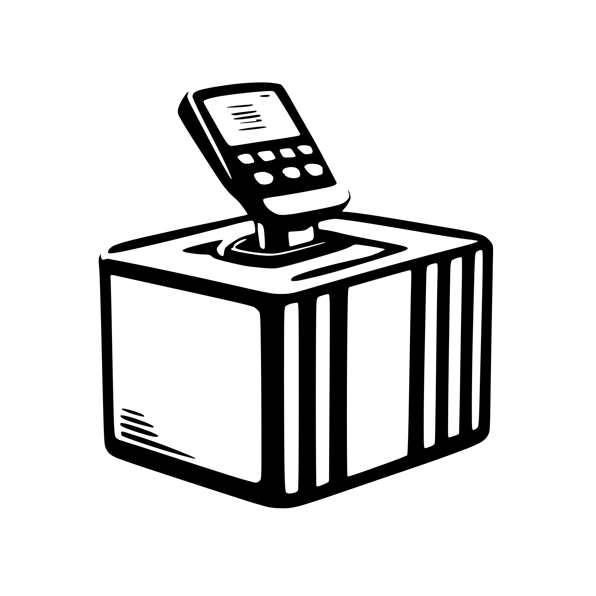 AI-generated SVG of a a manual barcodescanner scanning a parcel AI-generated SVG of a a manual barcodescanner scanning a parcel