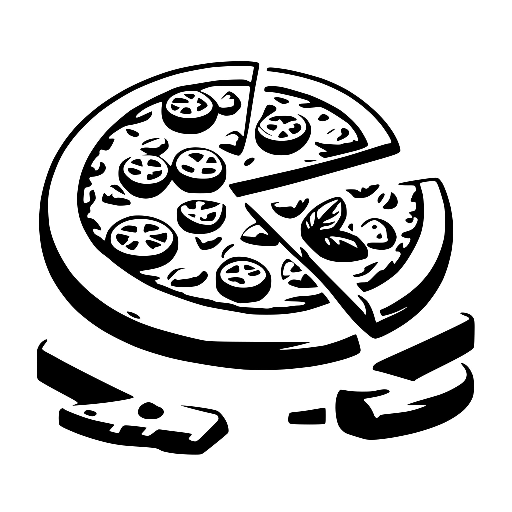 AI-generated SVG of a italian pizza by robin hood rider
