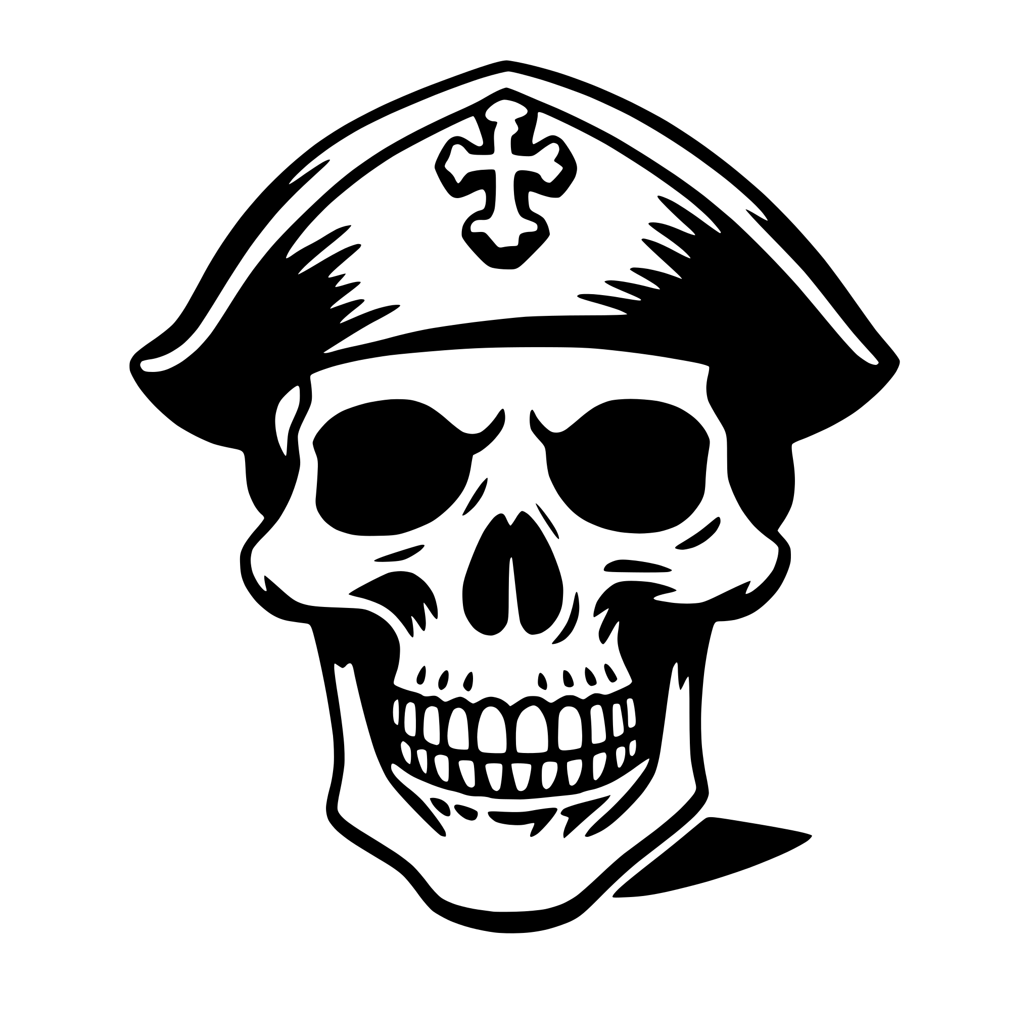 AI-generated SVG of 'pirate skull'
