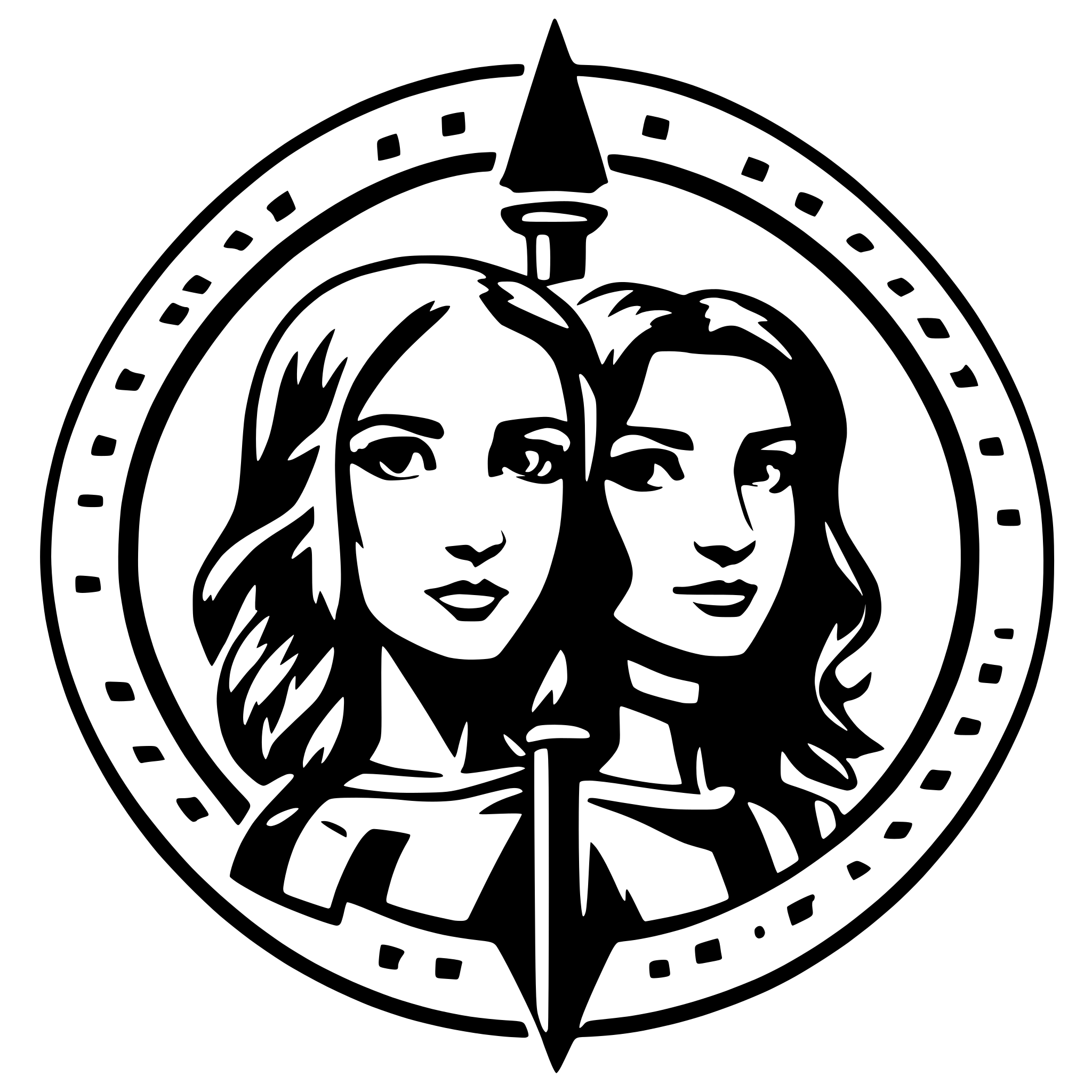 AI-generated SVG of a full black version of gemini logo