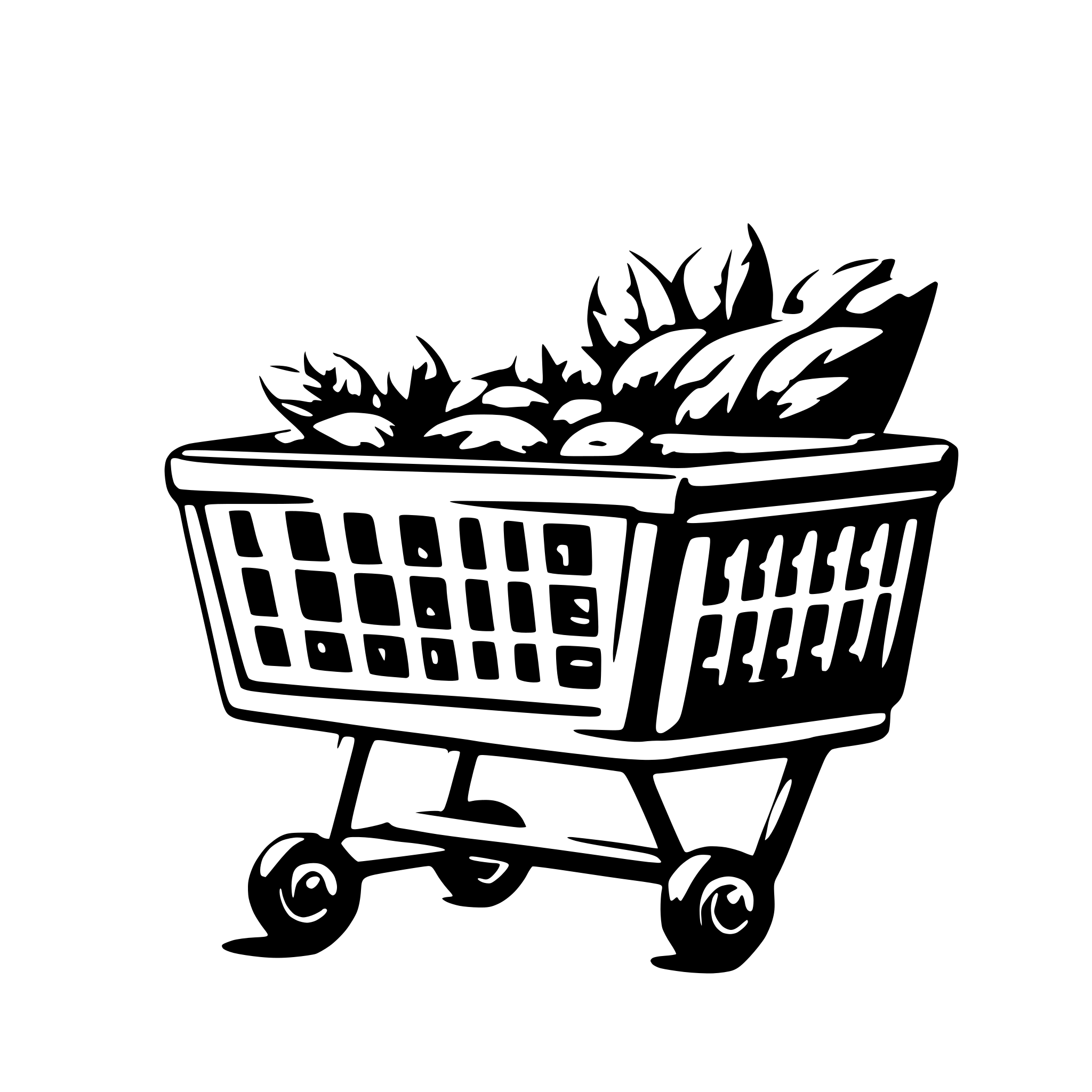 AI-generated SVG of a a shopping cart empty pastel colors