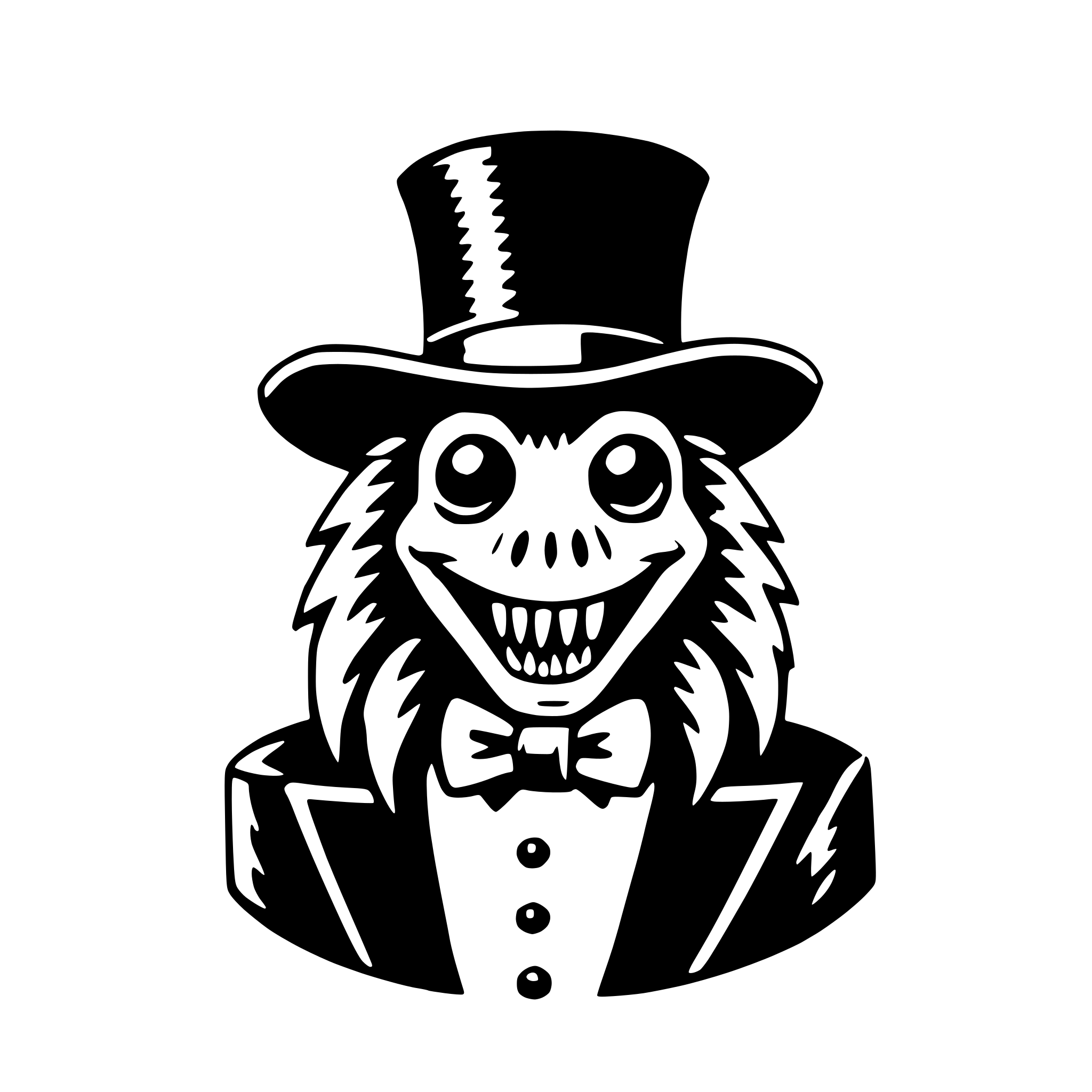 AI-generated SVG of a tarantula with top hat
