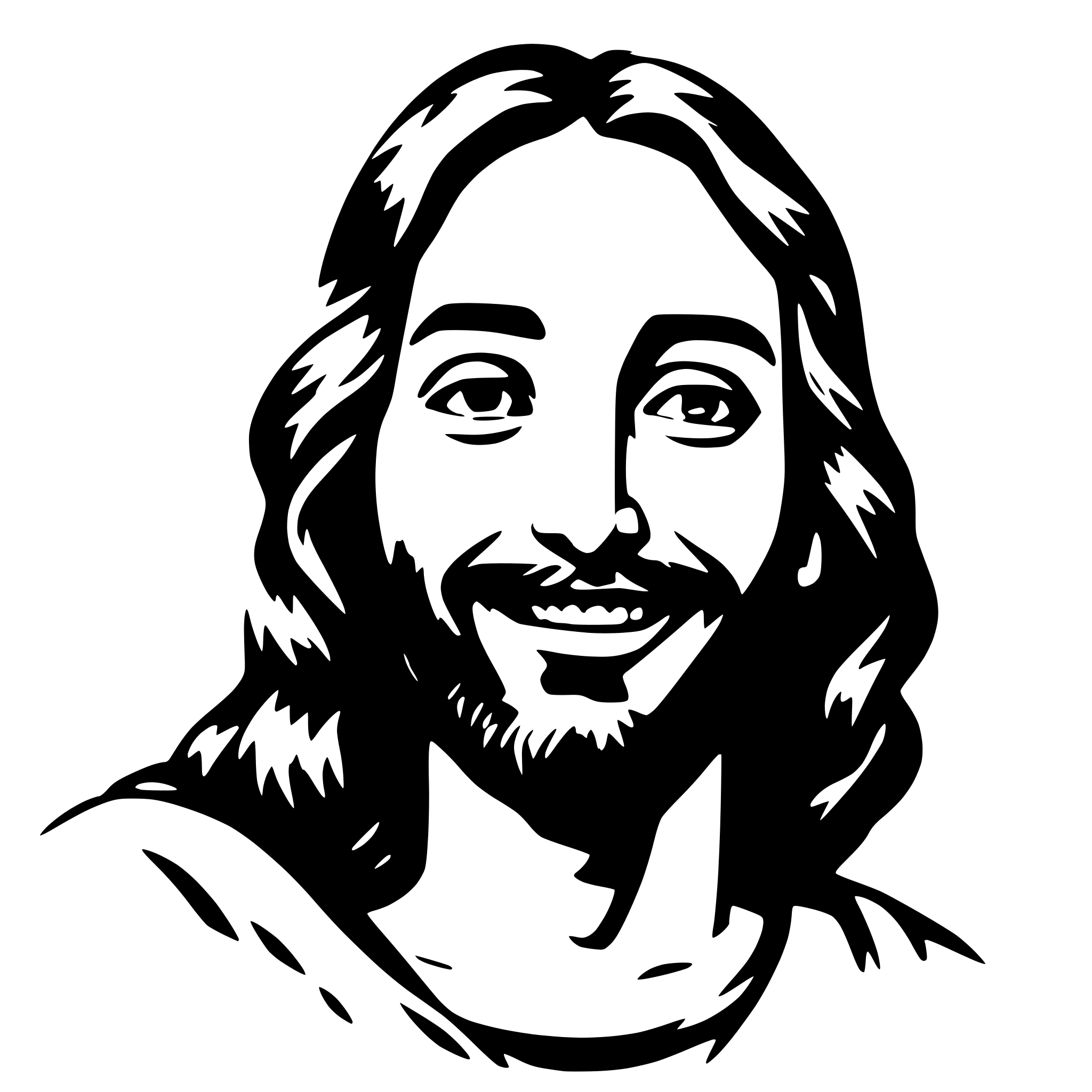 AI-generated SVG of 'jesus smiling'