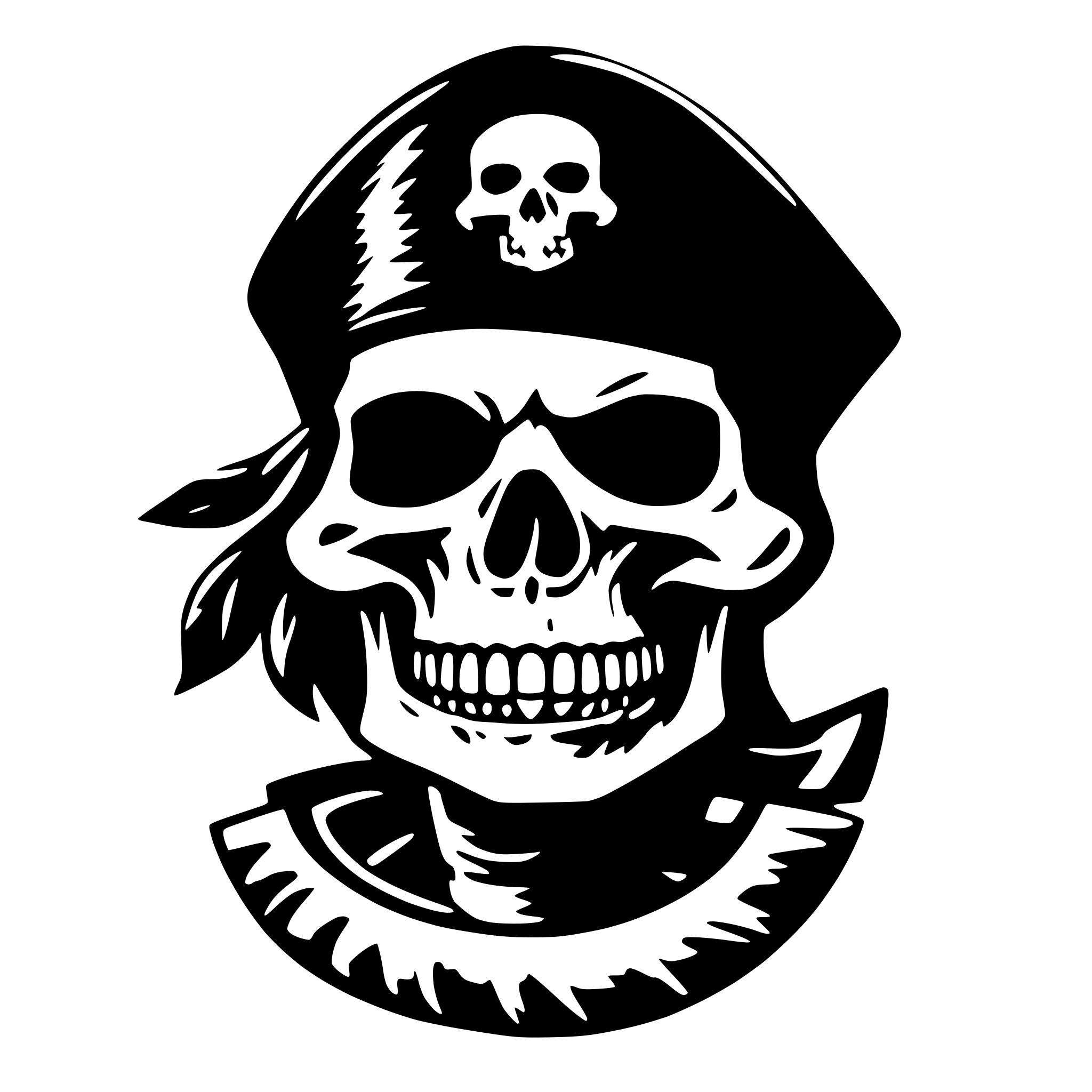AI-generated SVG of 'Skull pirate'