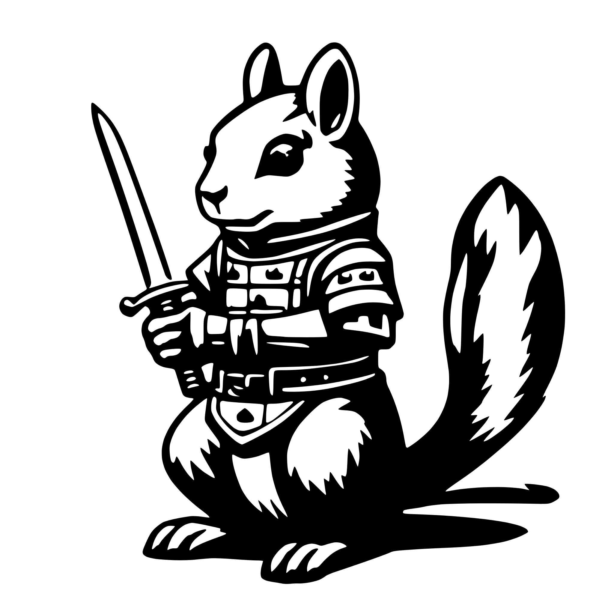 AI-generated SVG of 'Samurai Squirrel'