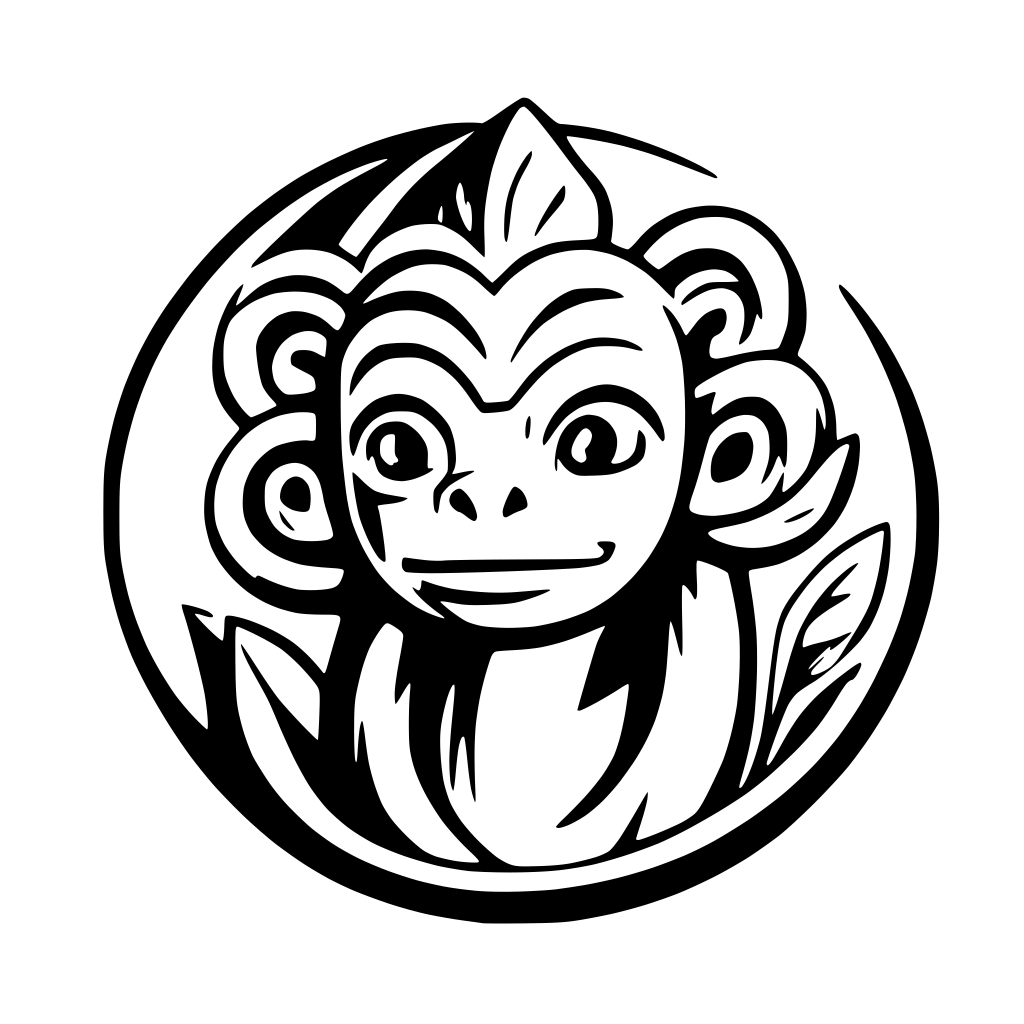 AI-generated SVG of a Three headed monkey