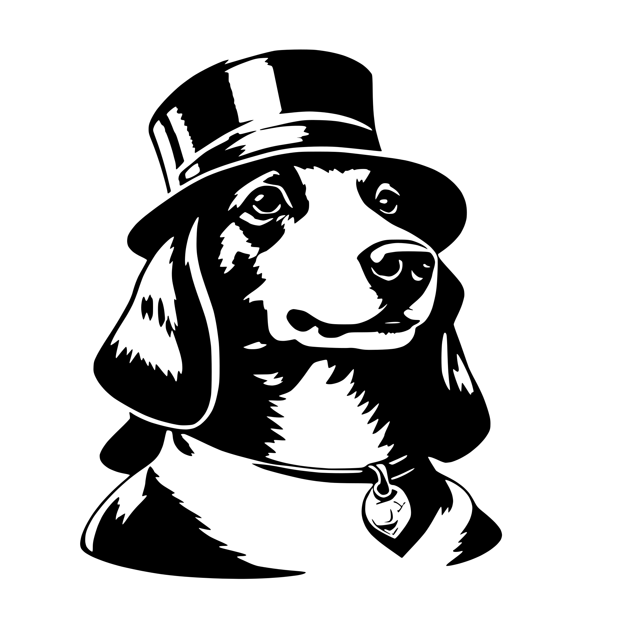 AI-generated SVG of 'dog with hat'