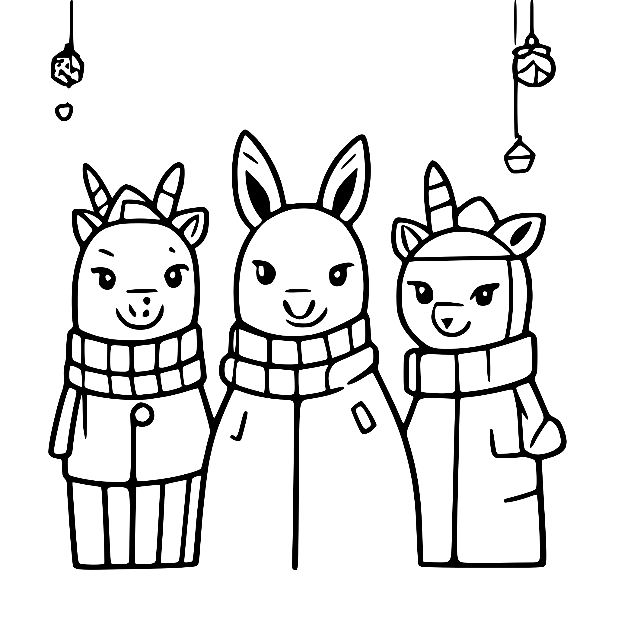 AI-generated SVG of a three christmas vibe lamas