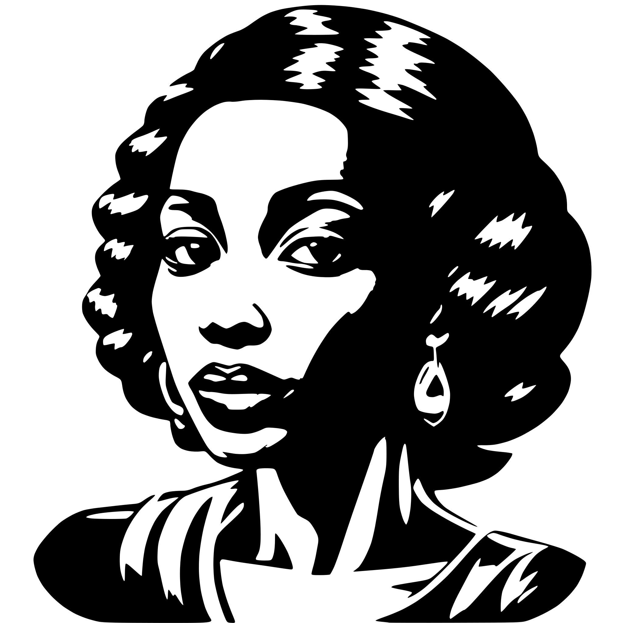 AI-generated SVG of 'an african american womans face'