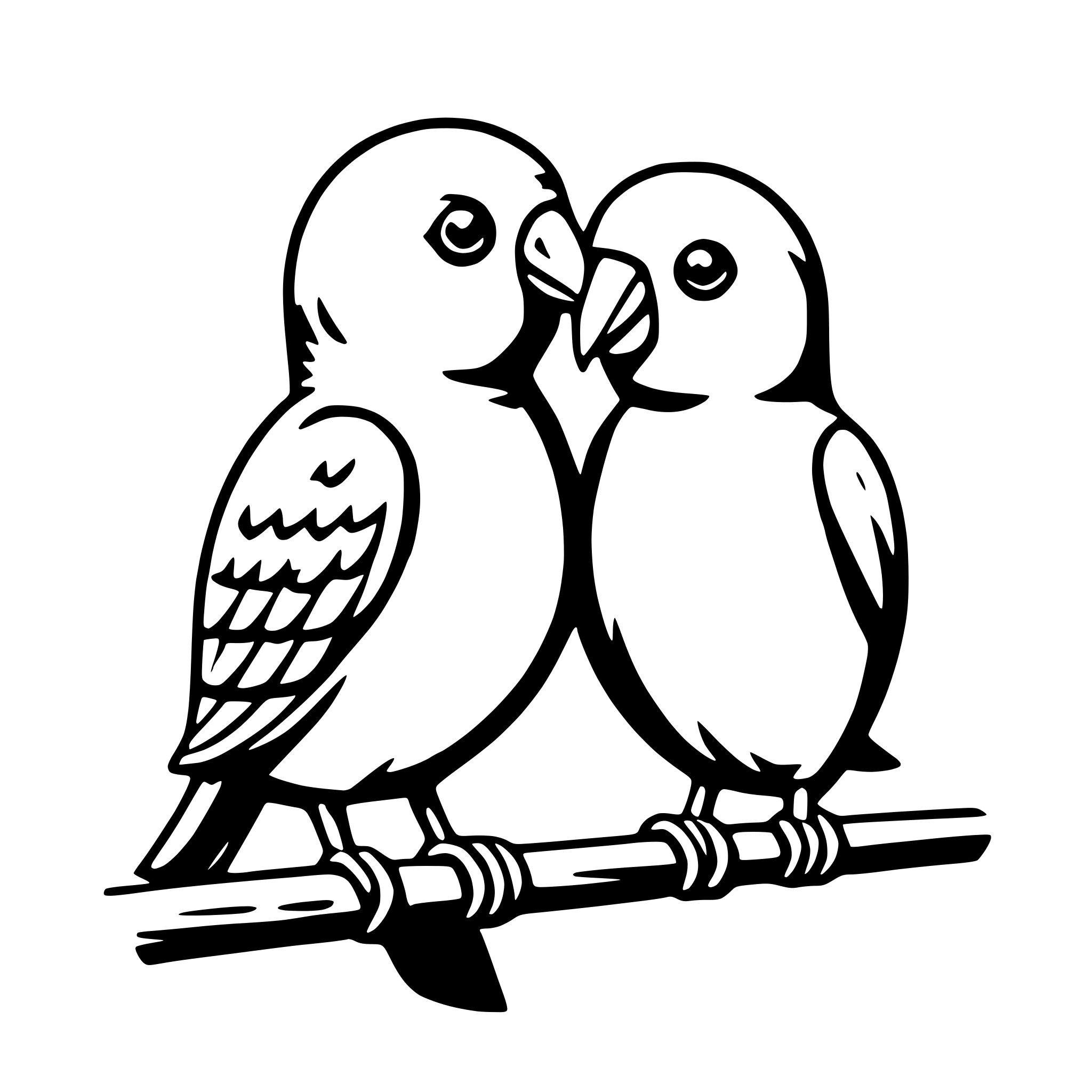 AI-generated SVG of a lovebirds