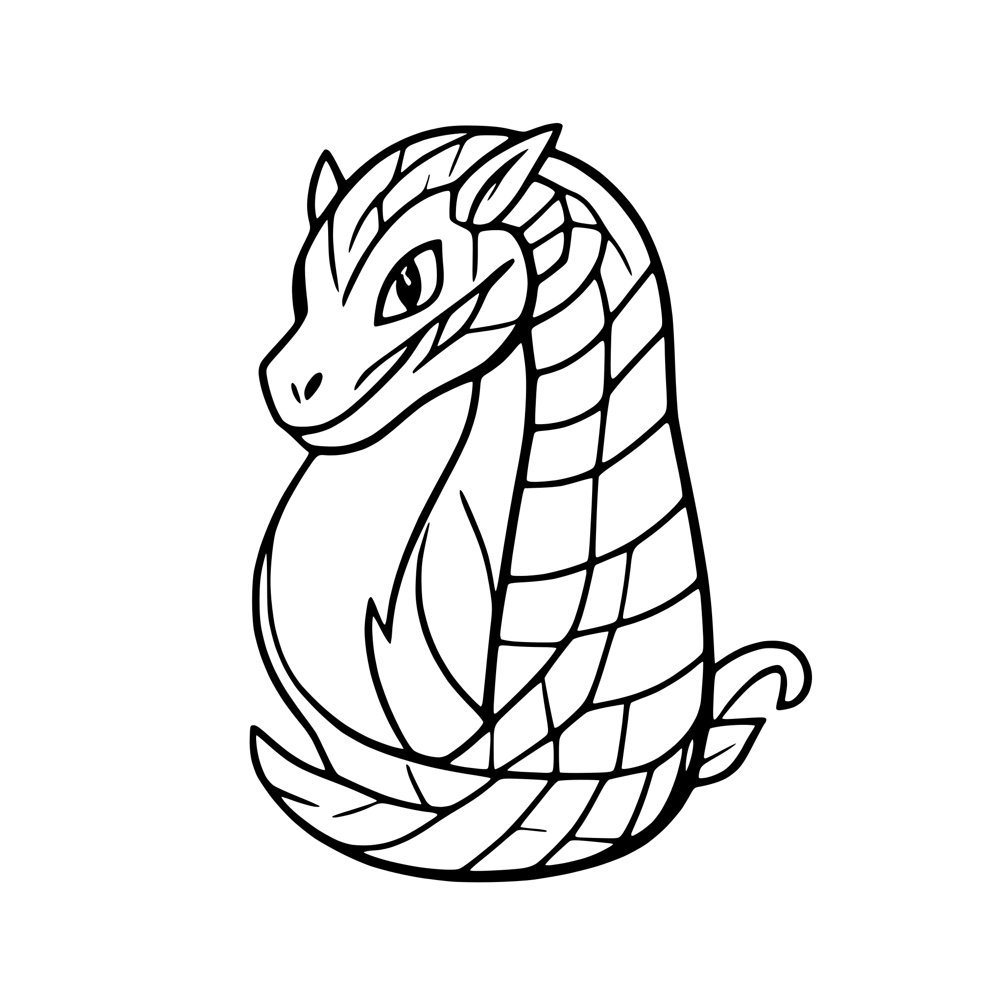 AI-generated SVG of 'serpent biting its own tail'