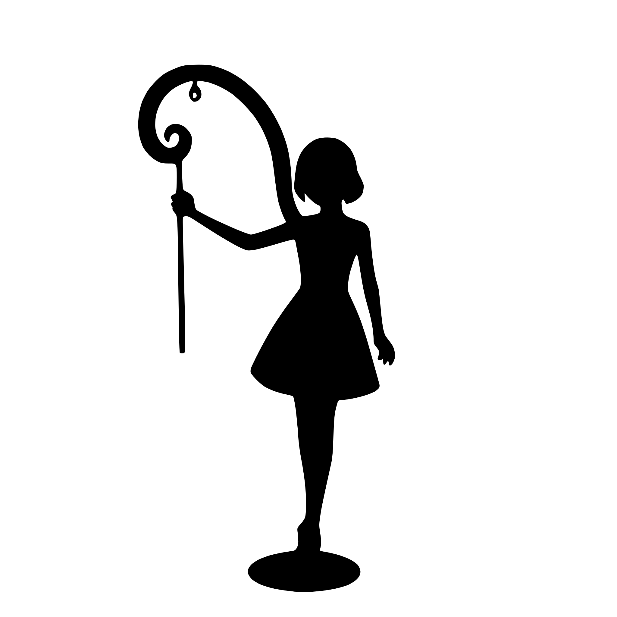 AI-generated SVG of 'snake coiled around a staff'