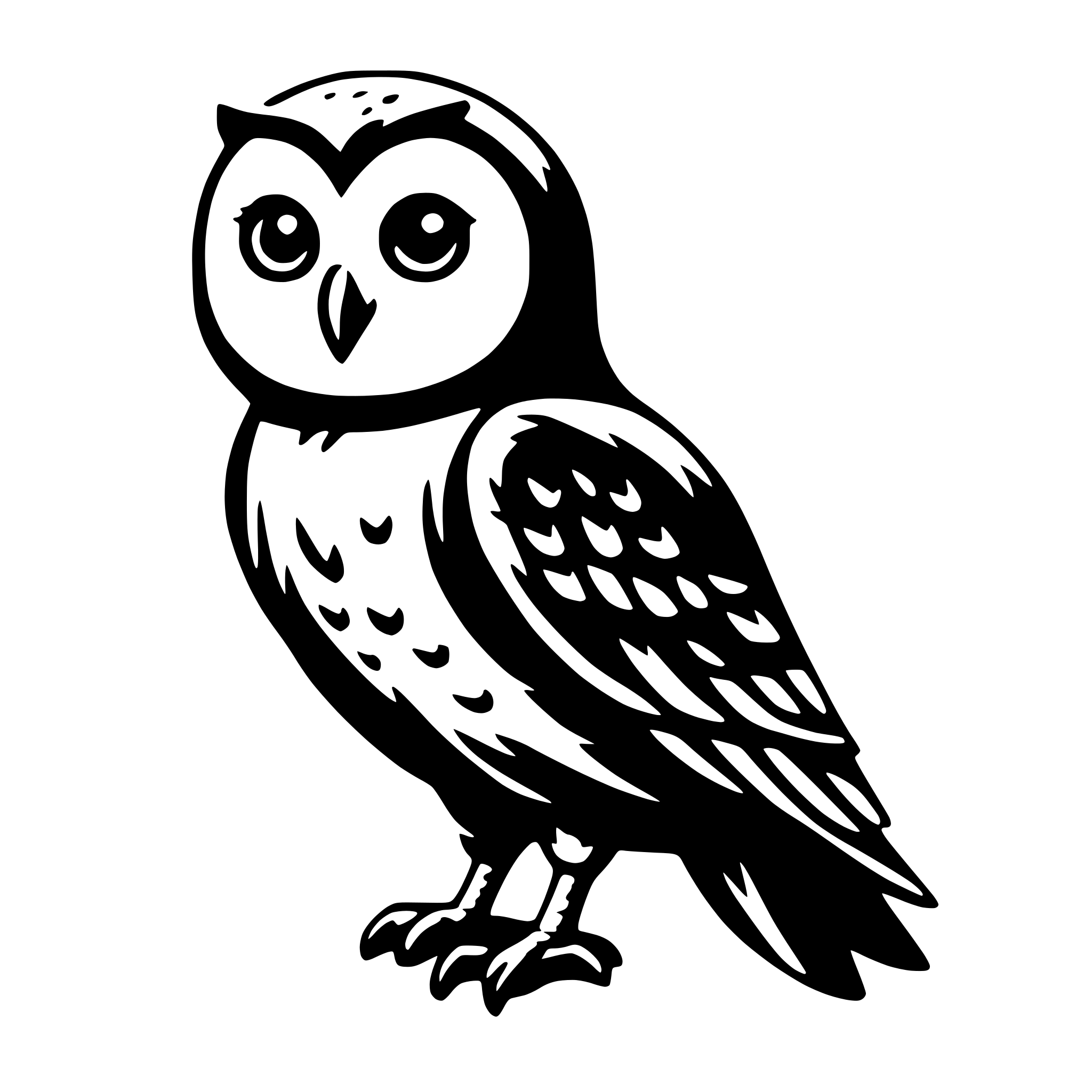 AI-generated SVG of a owl hooting