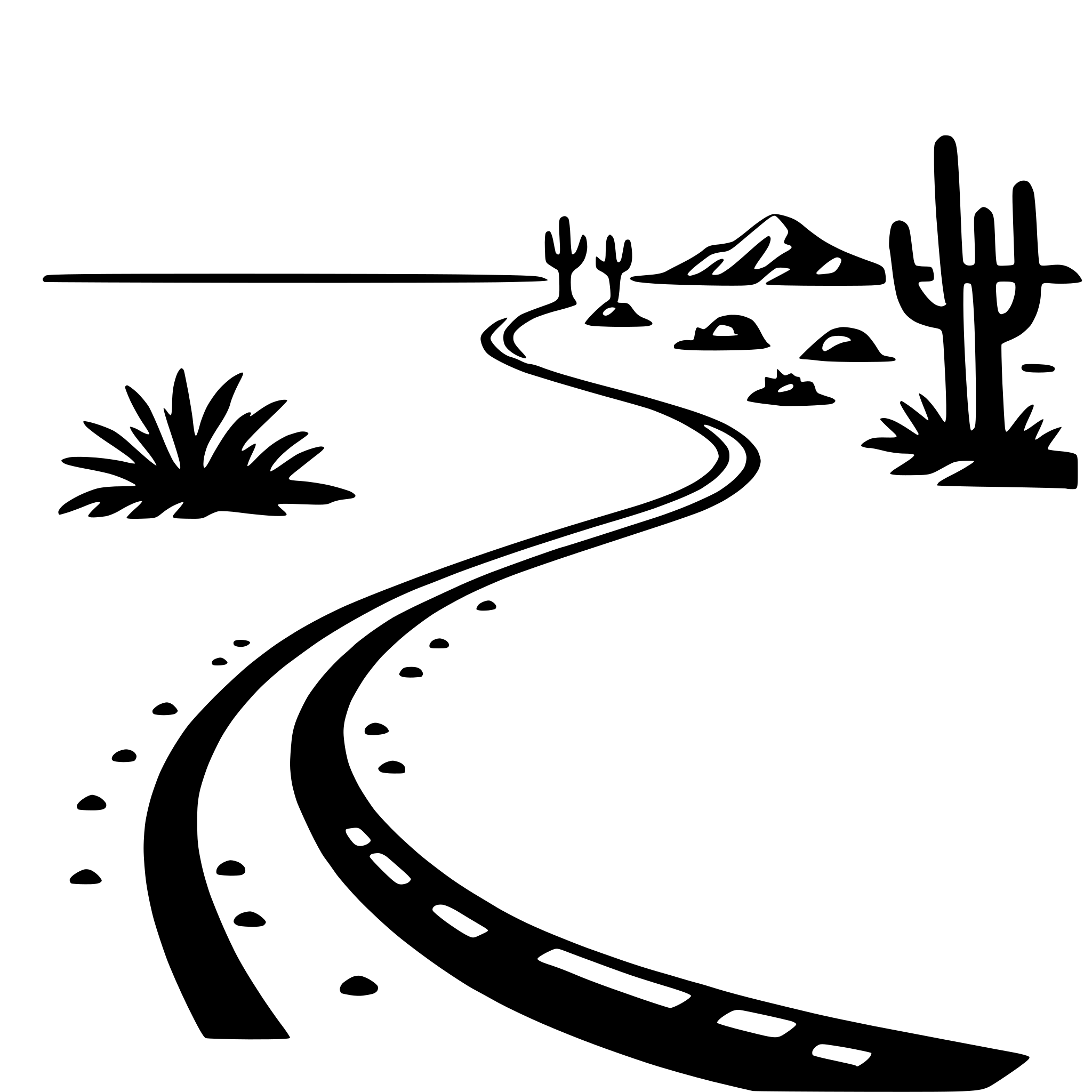 AI-generated SVG of 'desert road journey'