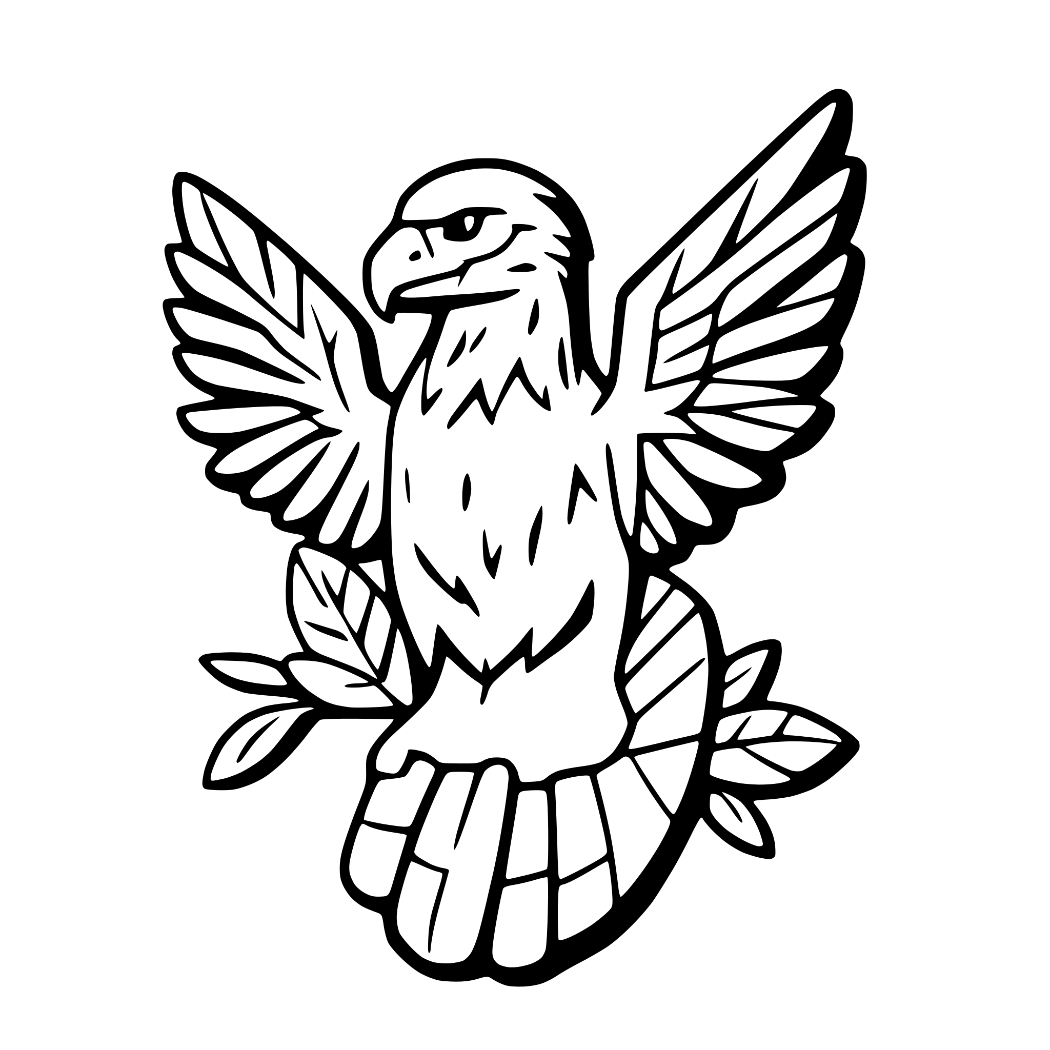AI-generated SVG of a eagle clutching arrows and olive branch