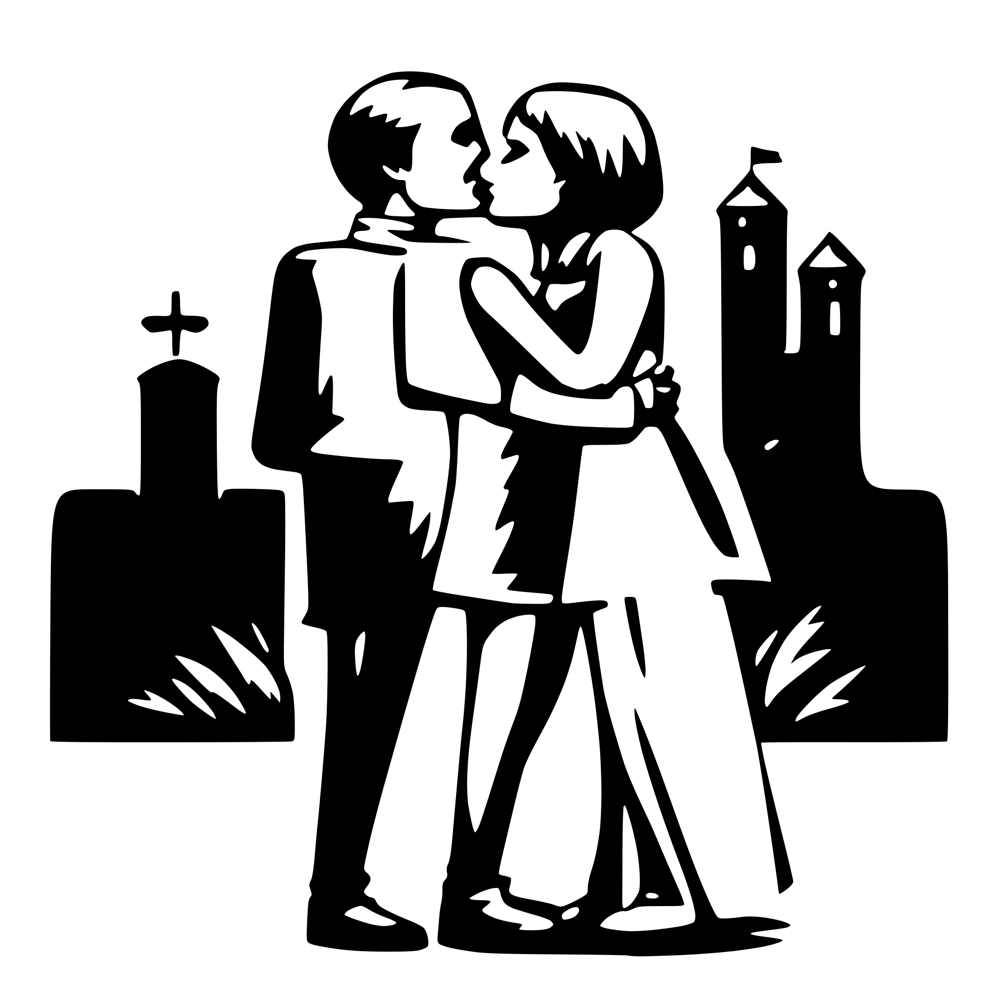 AI-generated SVG of a stick figure of a couple kissing