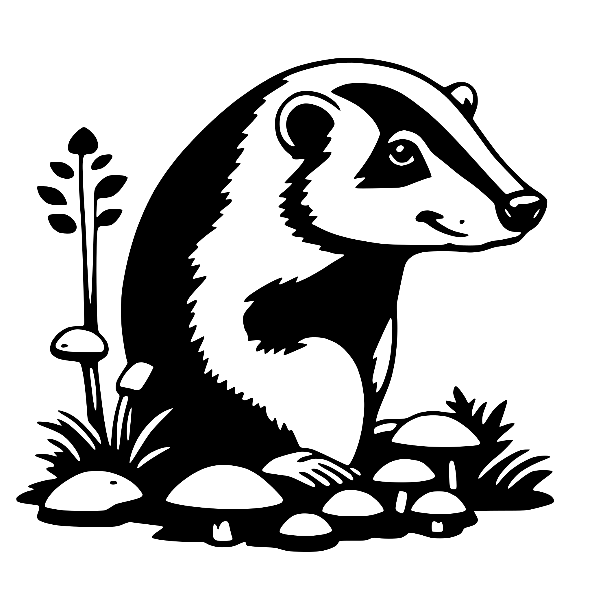 AI-generated SVG of 'badger with mushroom'
