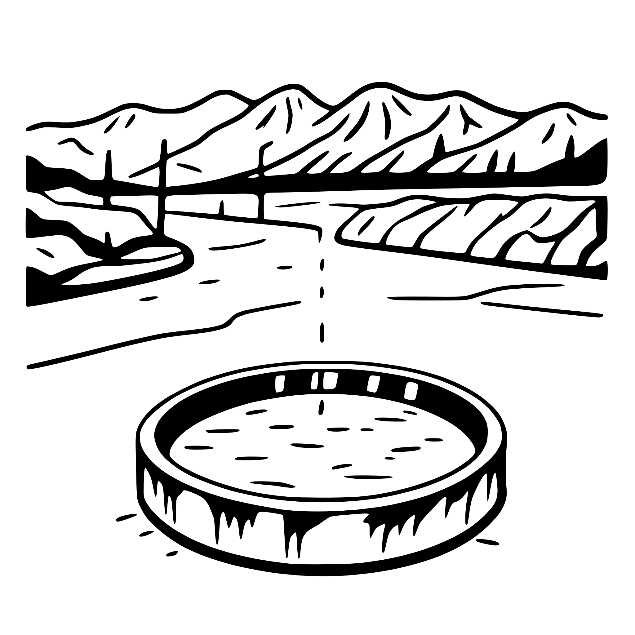AI-generated SVG of a hot spring in mountain valley