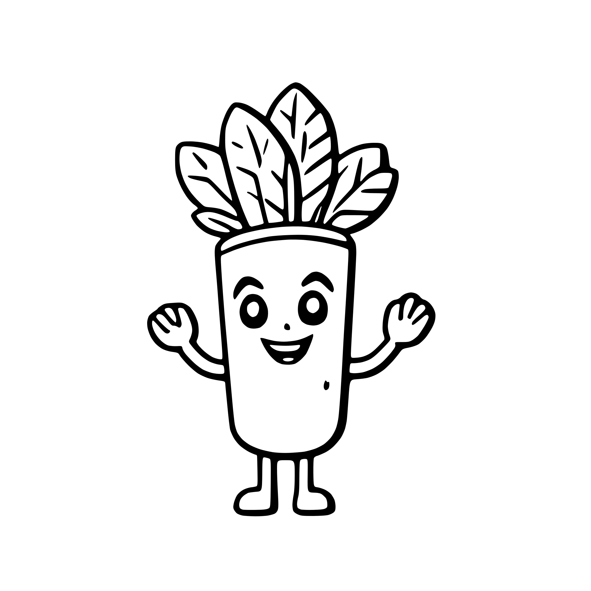 AI-generated SVG of a a cheerful carrot and pea holding hands