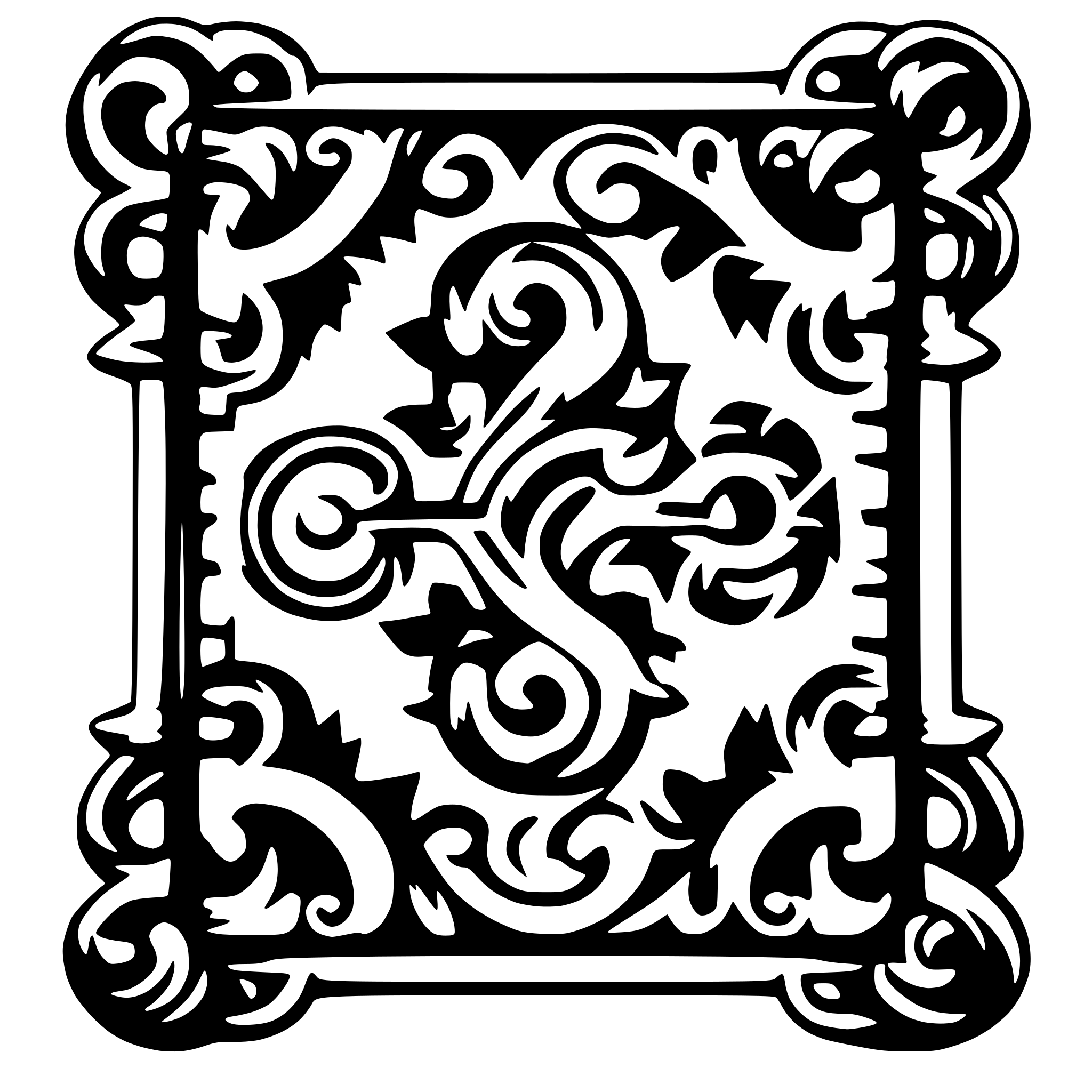 AI-generated SVG of 'leather scroll work design'