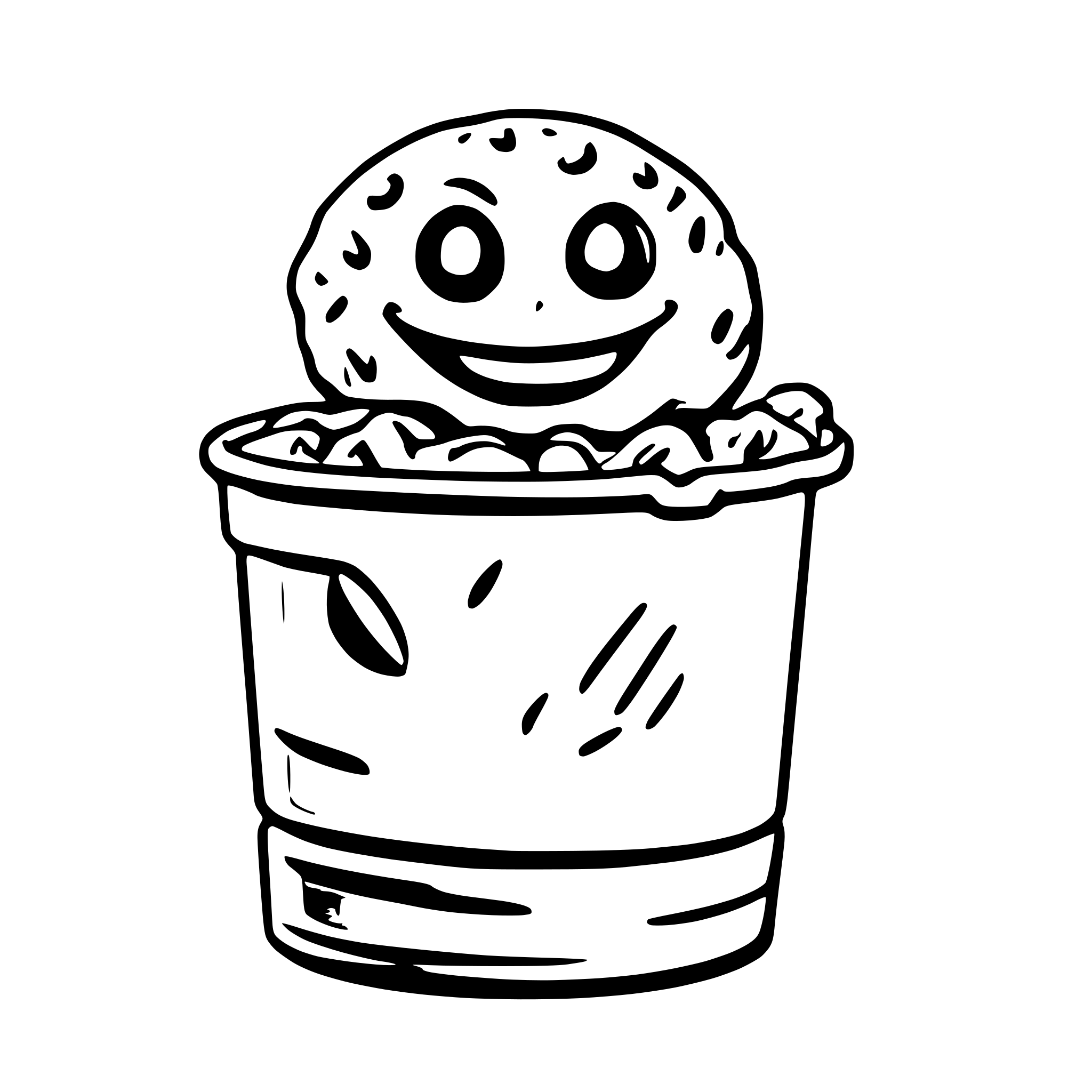 AI-generated SVG of a Cookie Monster from the garbage can
