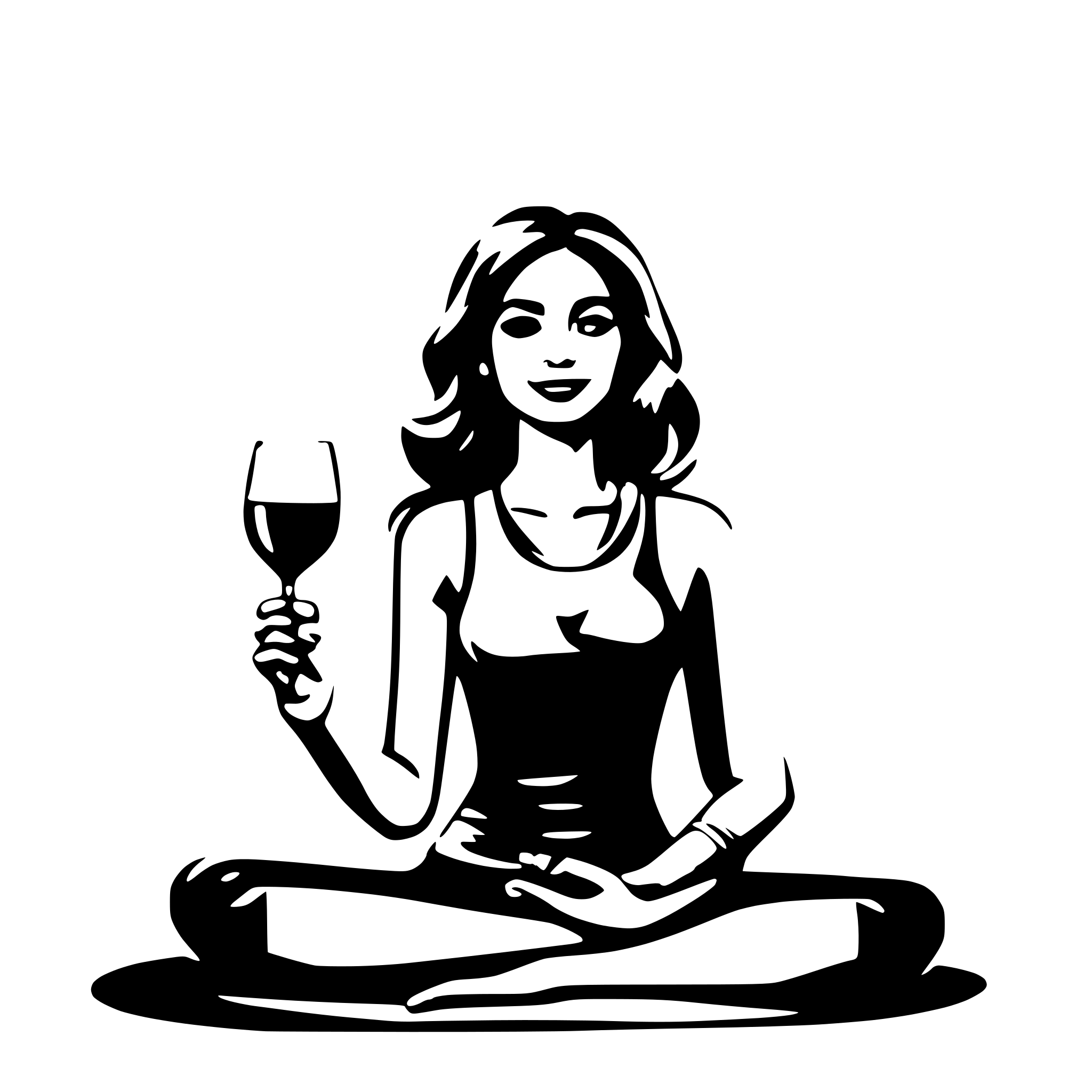 AI-generated SVG of 'Yoga and wine'