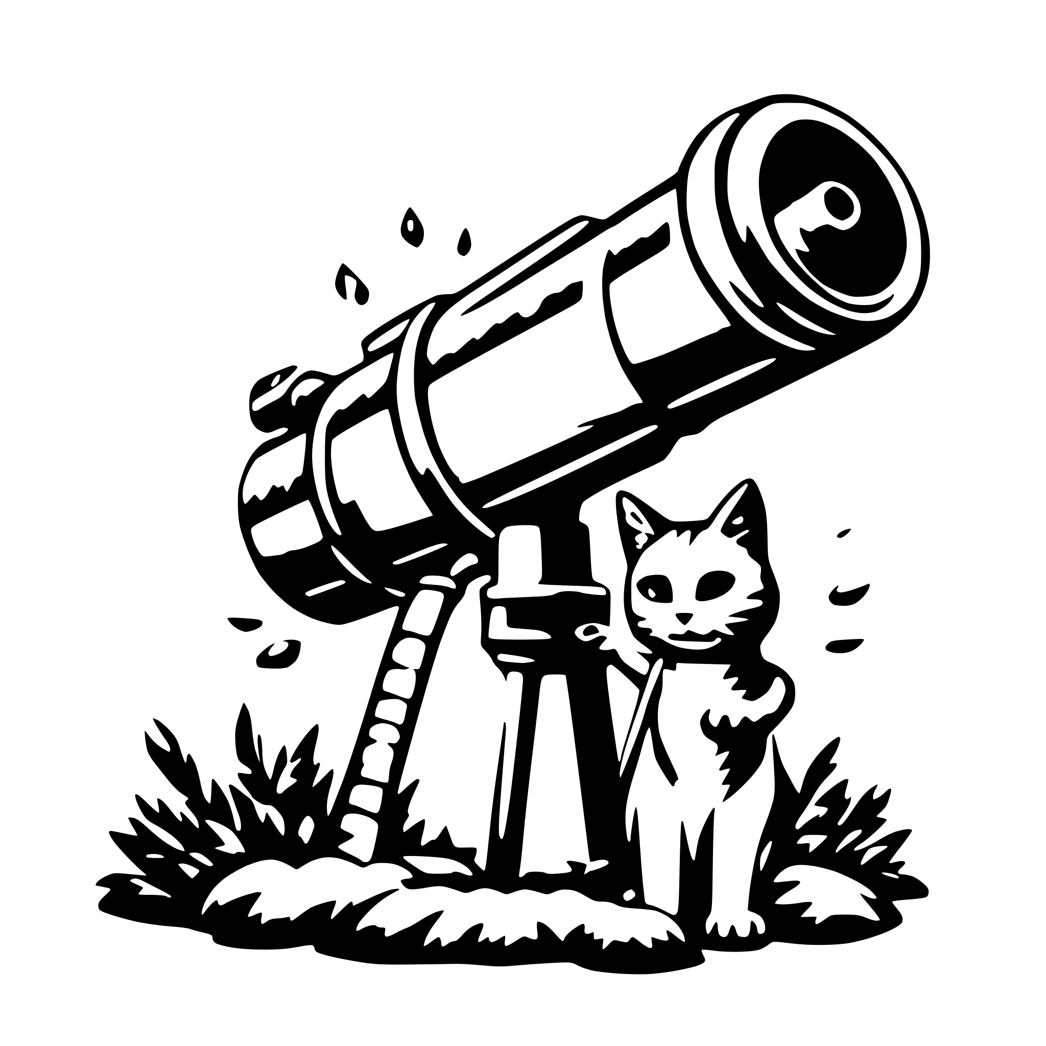 AI-generated SVG of 'rainbow bazooka that shoots cats'