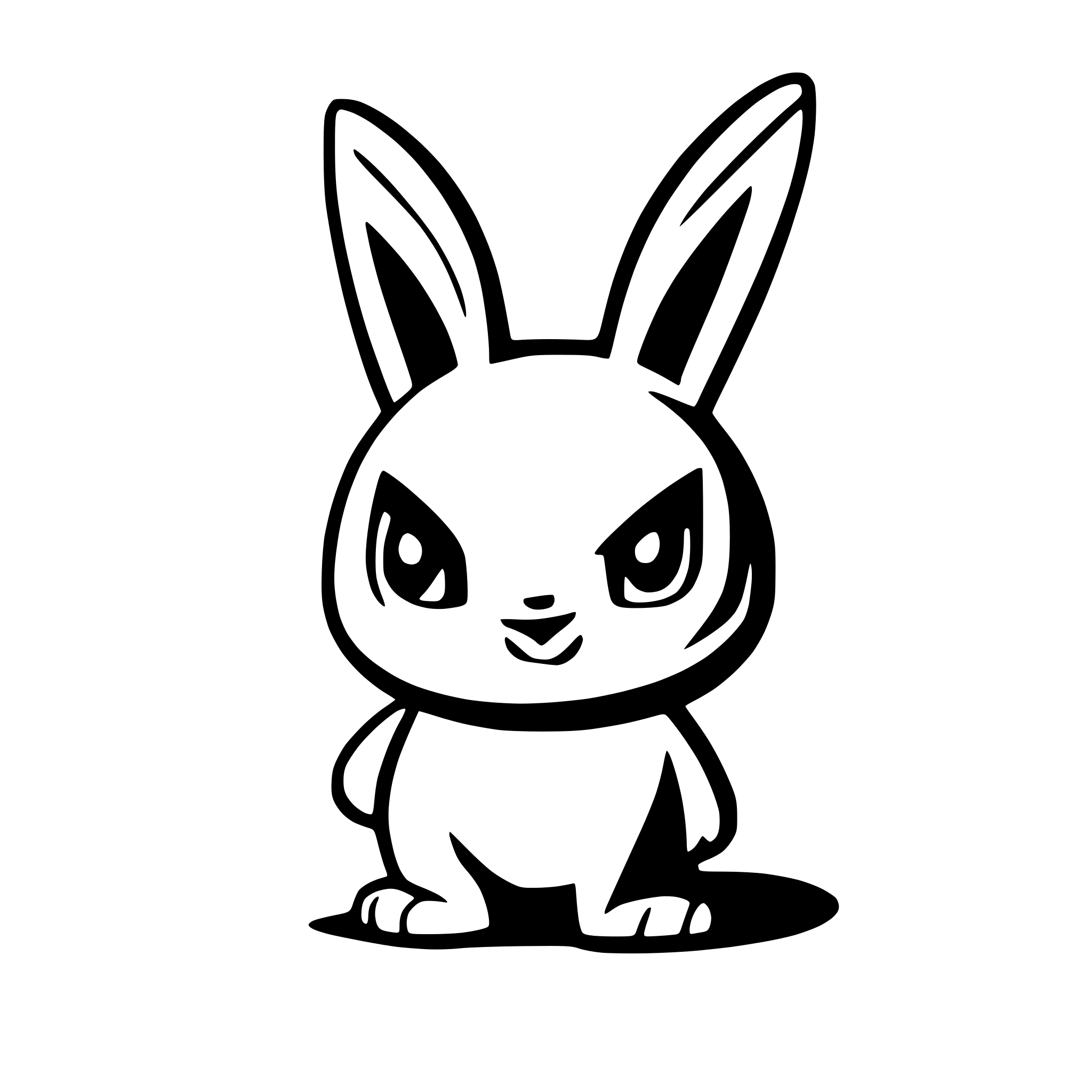 AI-generated SVG of 'angry black cartoon rabbit'