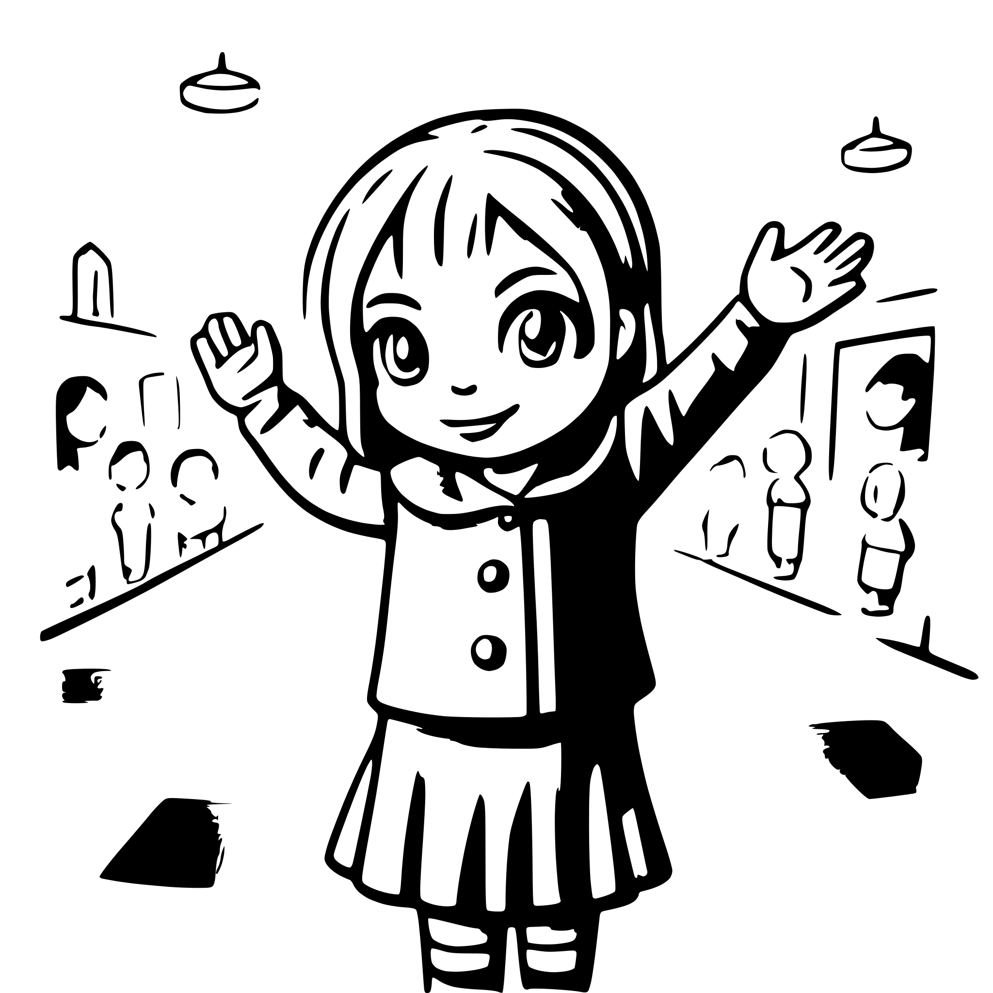 AI-generated SVG of a Toddler saying goodbye to the kindergarden