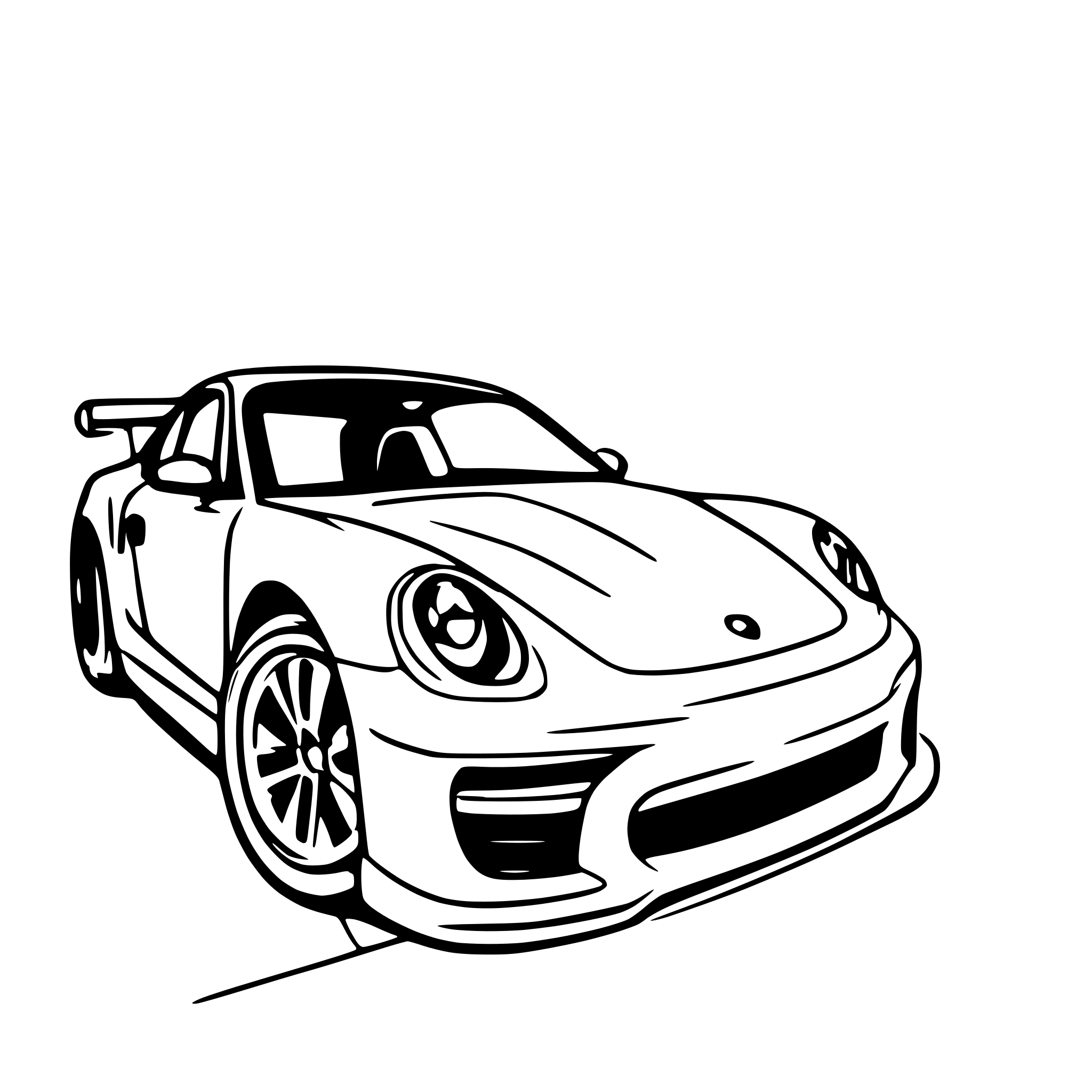 AI-generated SVG of 'porche burning out'