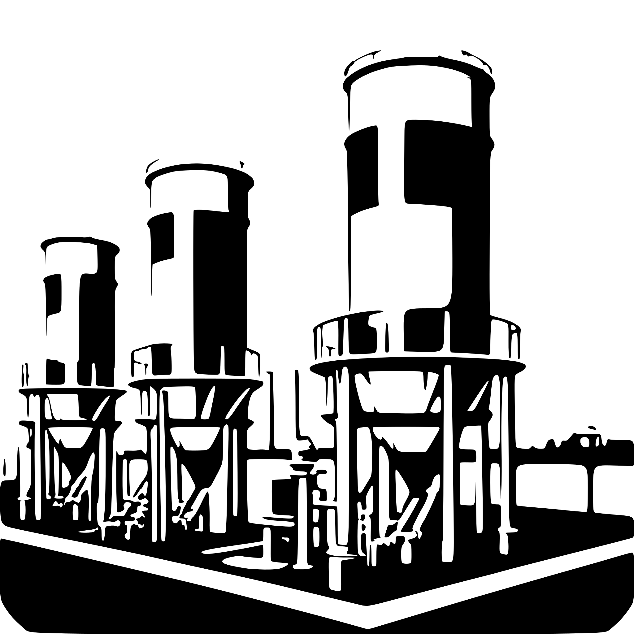 AI-generated SVG of 'a gas facility with 4 nodes in each corner with seismic sensors'