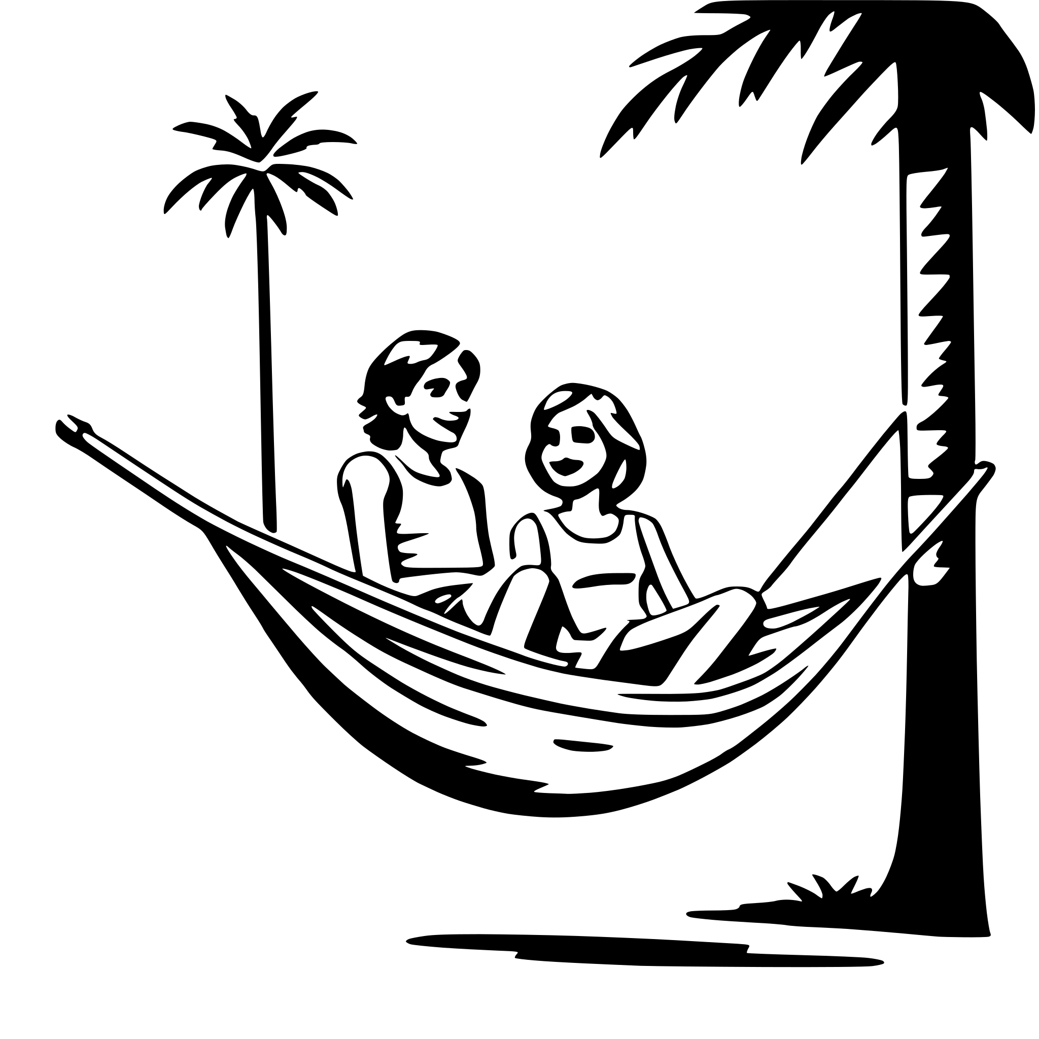 AI-generated SVG of a couples in hammock