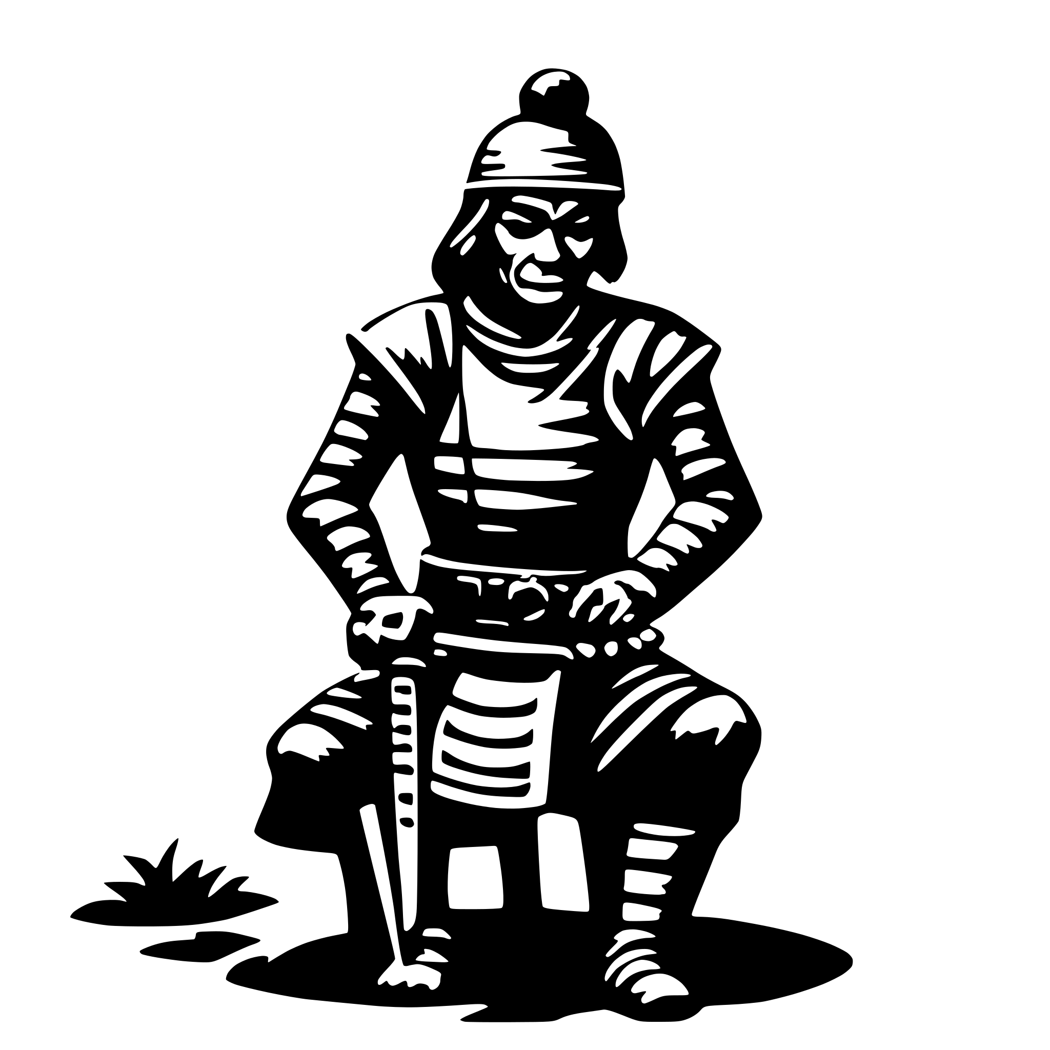AI-generated SVG of a old samurai