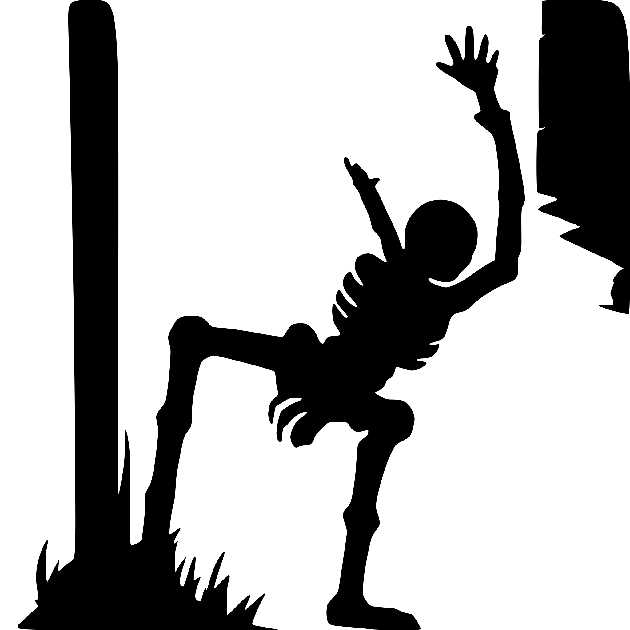 AI-generated SVG of 'Skeleton crawling up wall'