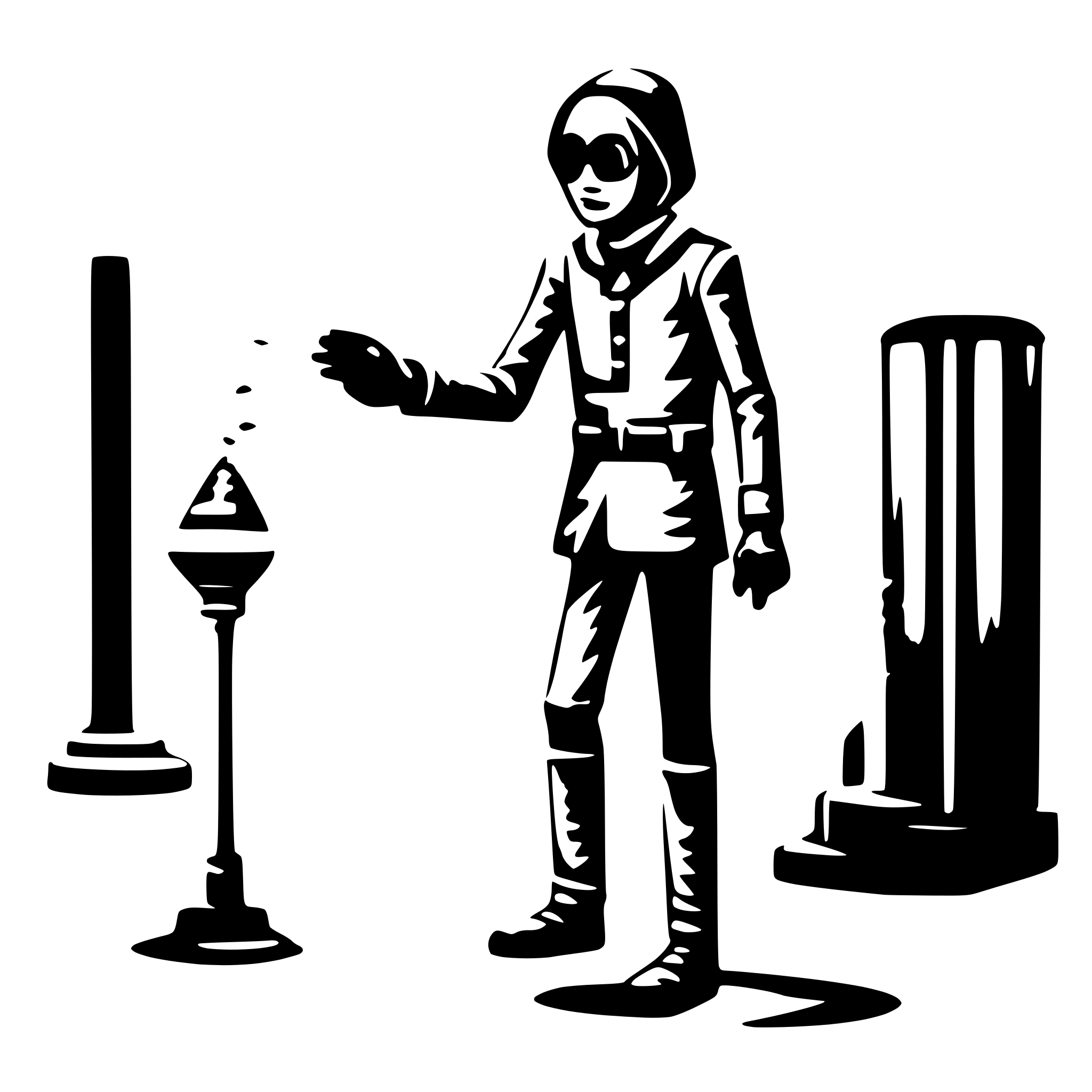 AI-generated SVG of 'a person fumigating'
