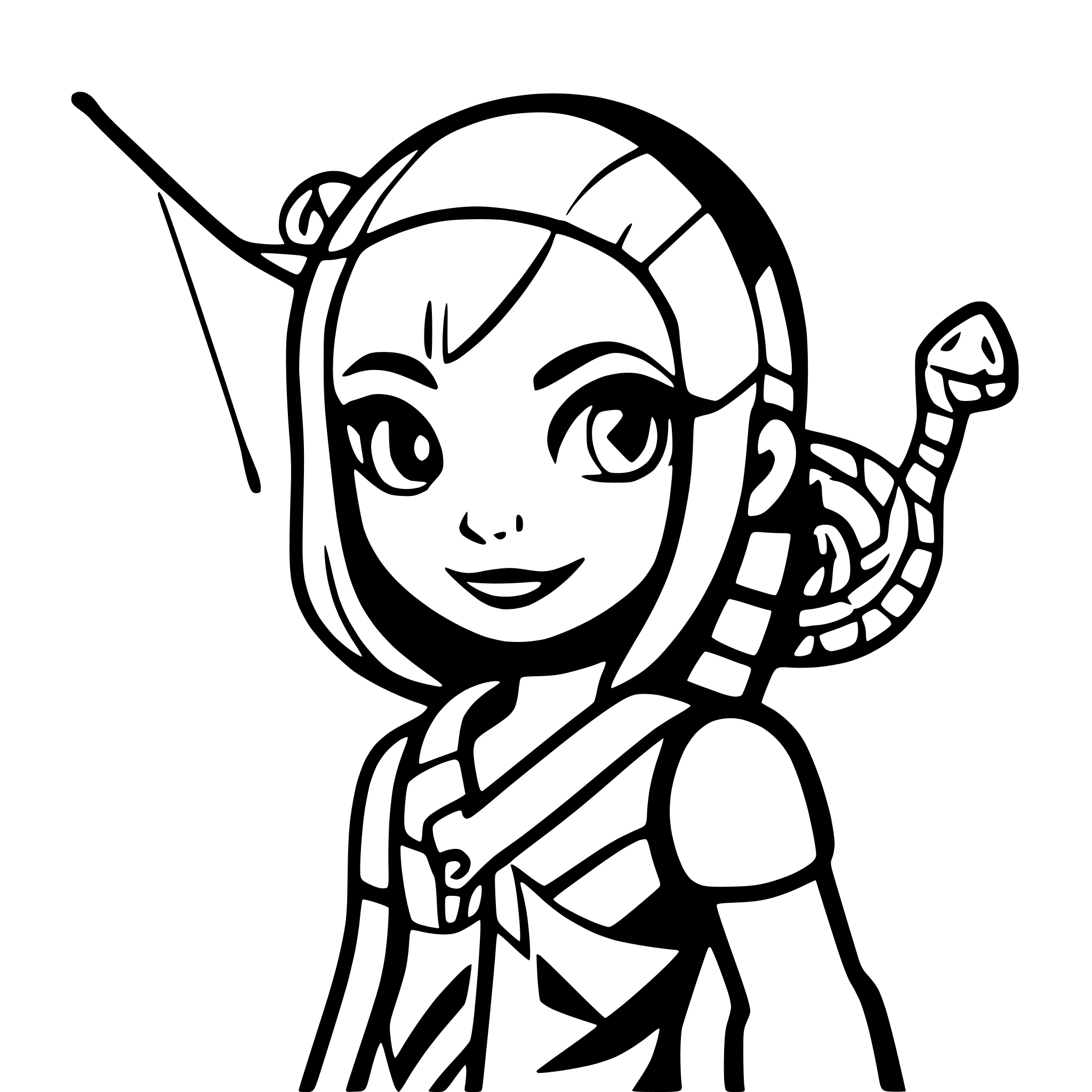 AI-generated SVG of 'snake archer full size'