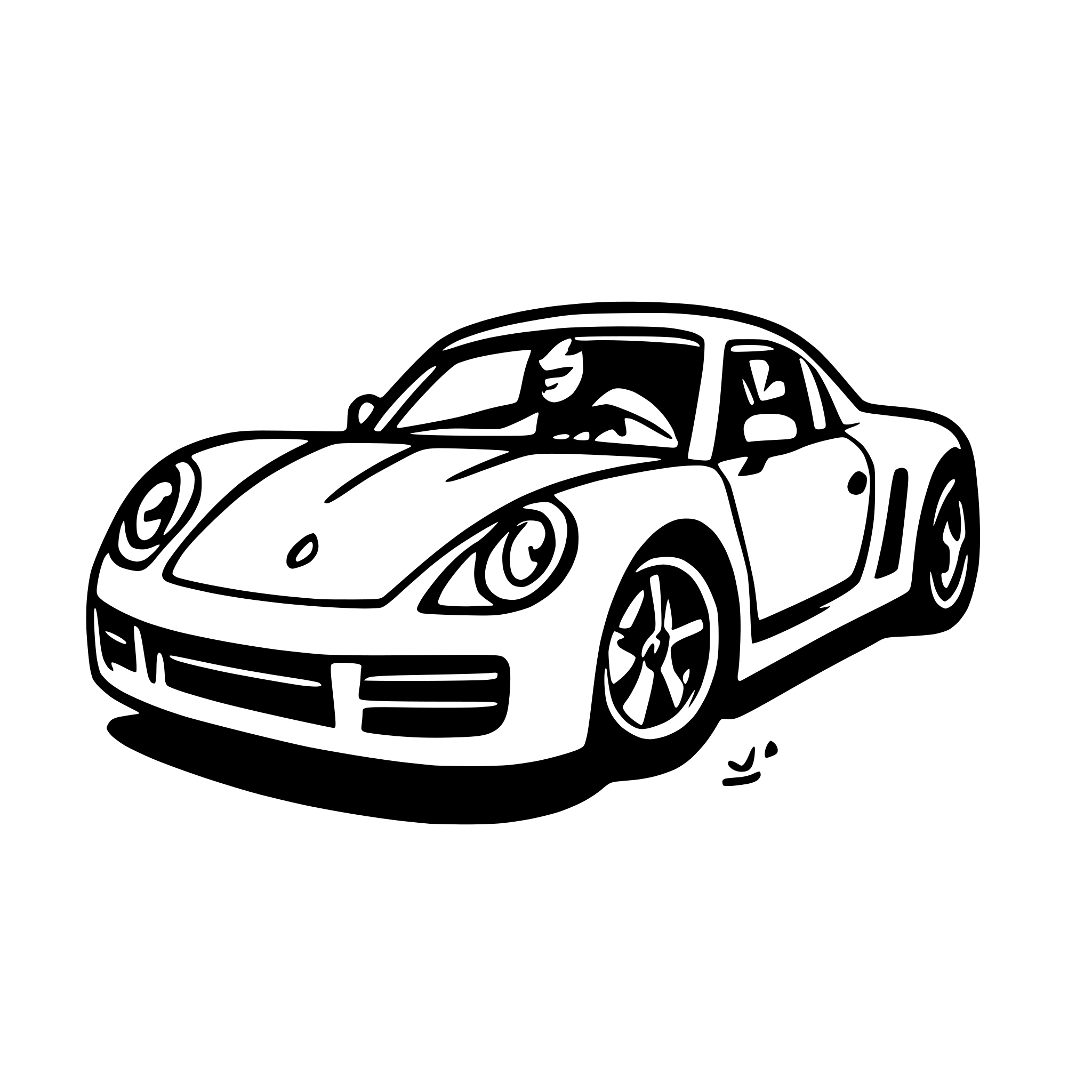 AI-generated SVG of a porche burning out