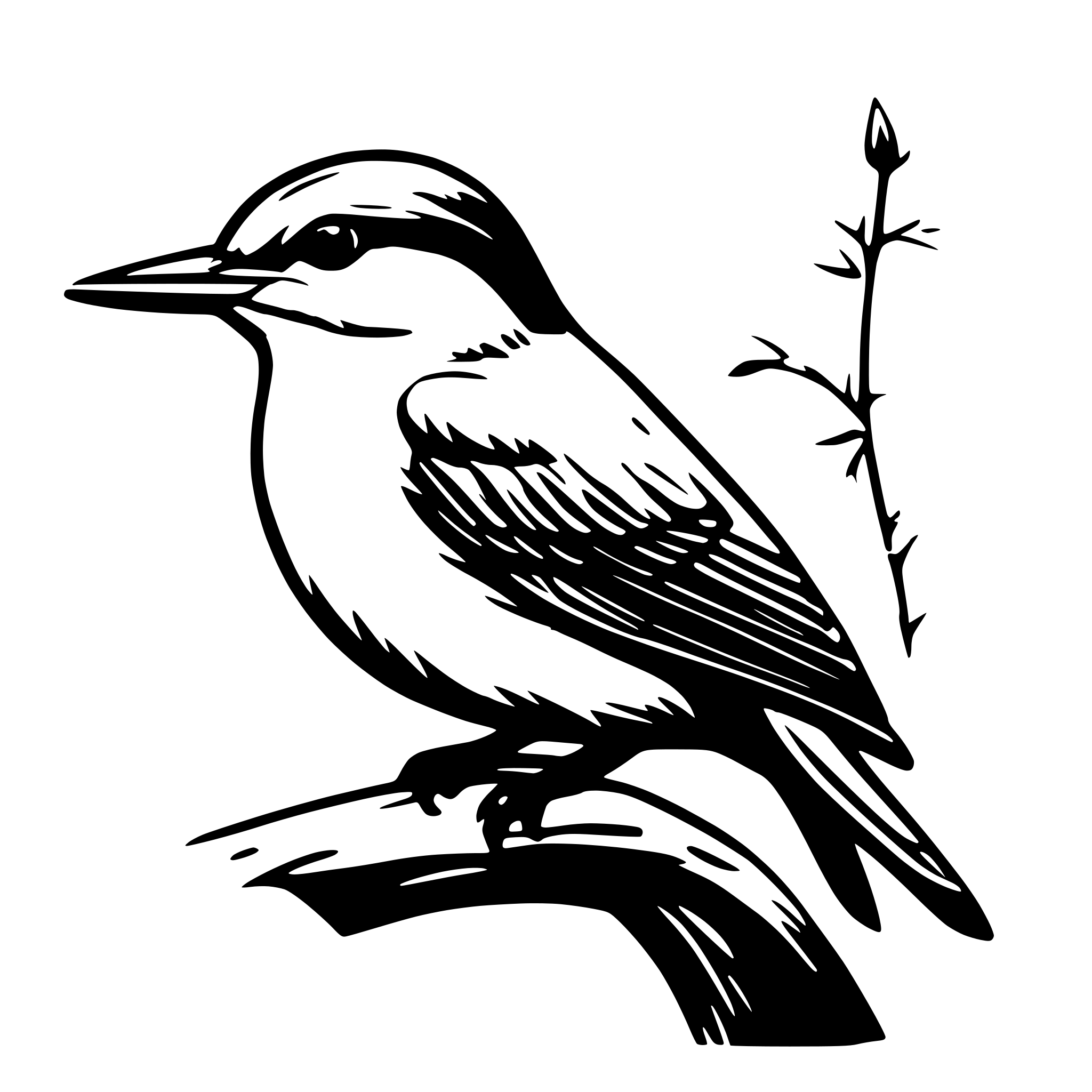 AI-generated SVG of 'stylized nuthatch'