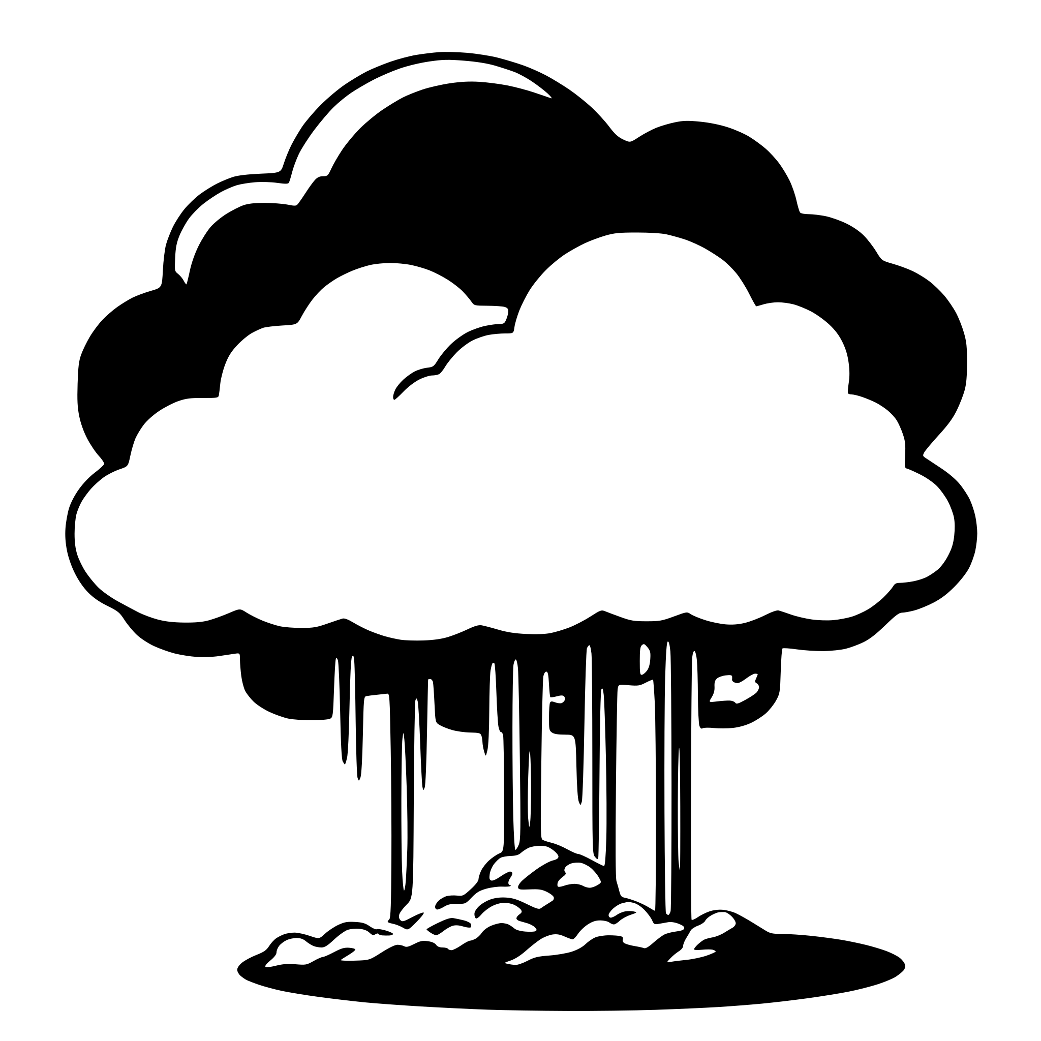 AI-generated SVG of a 4 cloud, where 3 cloud intersect with 1