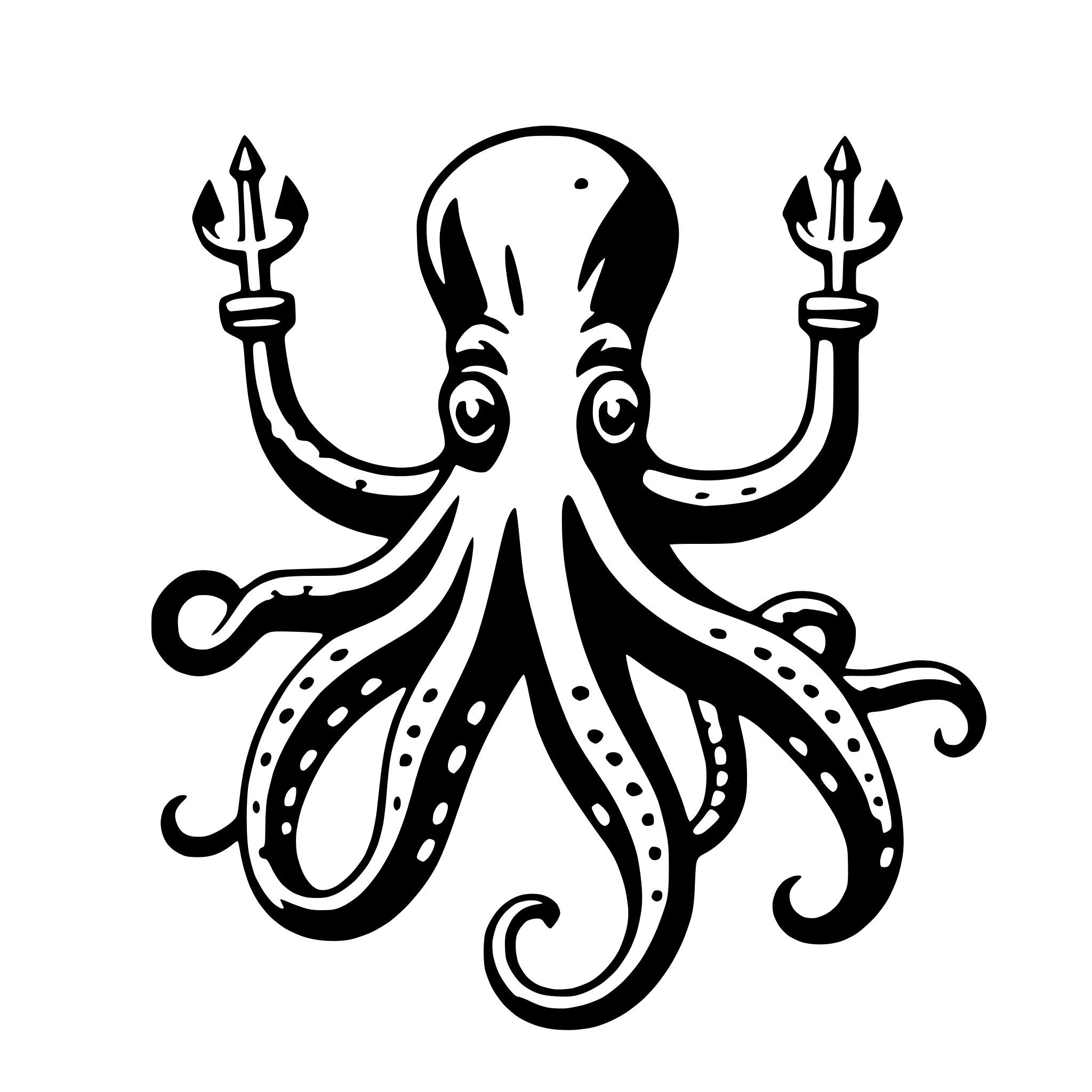 AI-generated SVG of 'octopus with anchor'