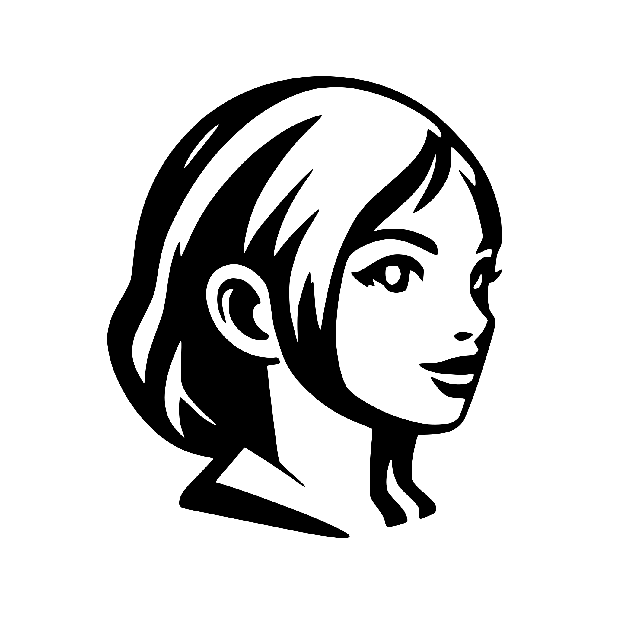 AI-generated SVG of a side profile
